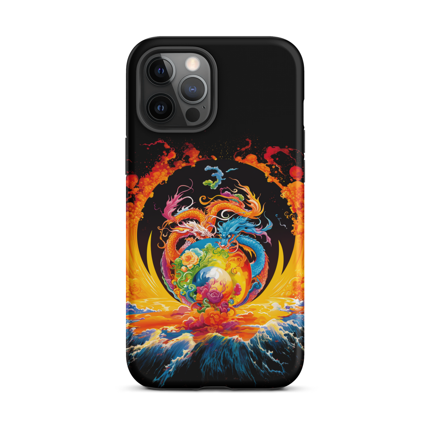 Eternal Harmony: Dual Dragon iPhone Case