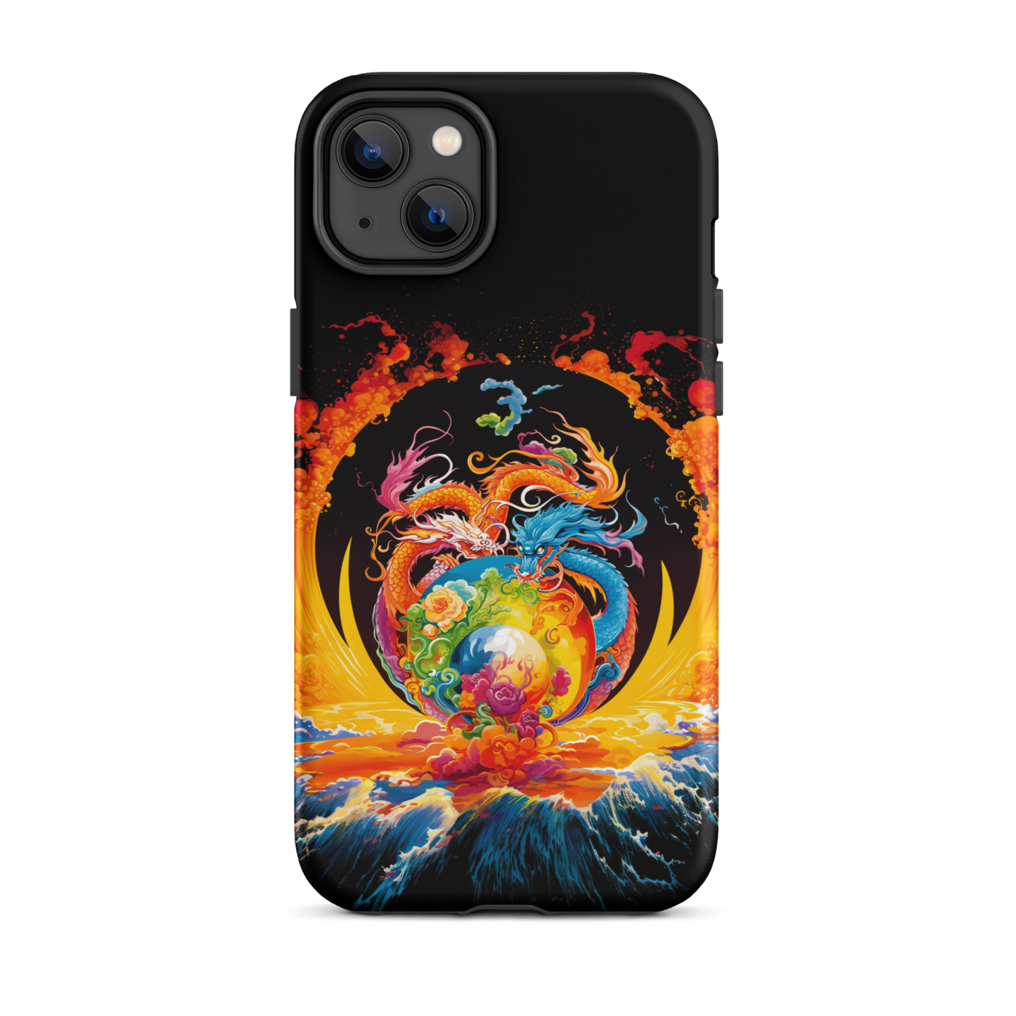 Eternal Harmony: Dual Dragon iPhone Case