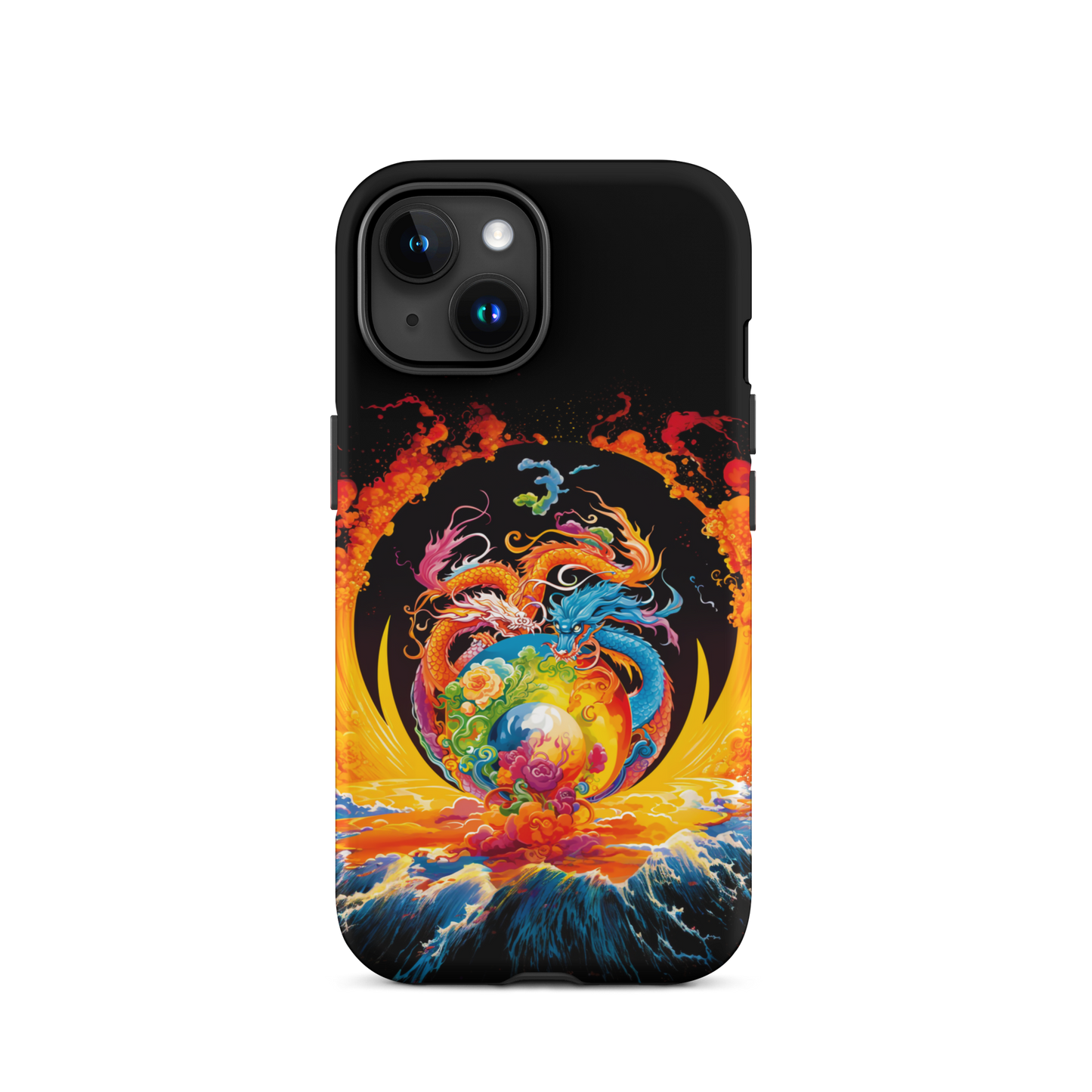 Eternal Harmony: Dual Dragon iPhone Case