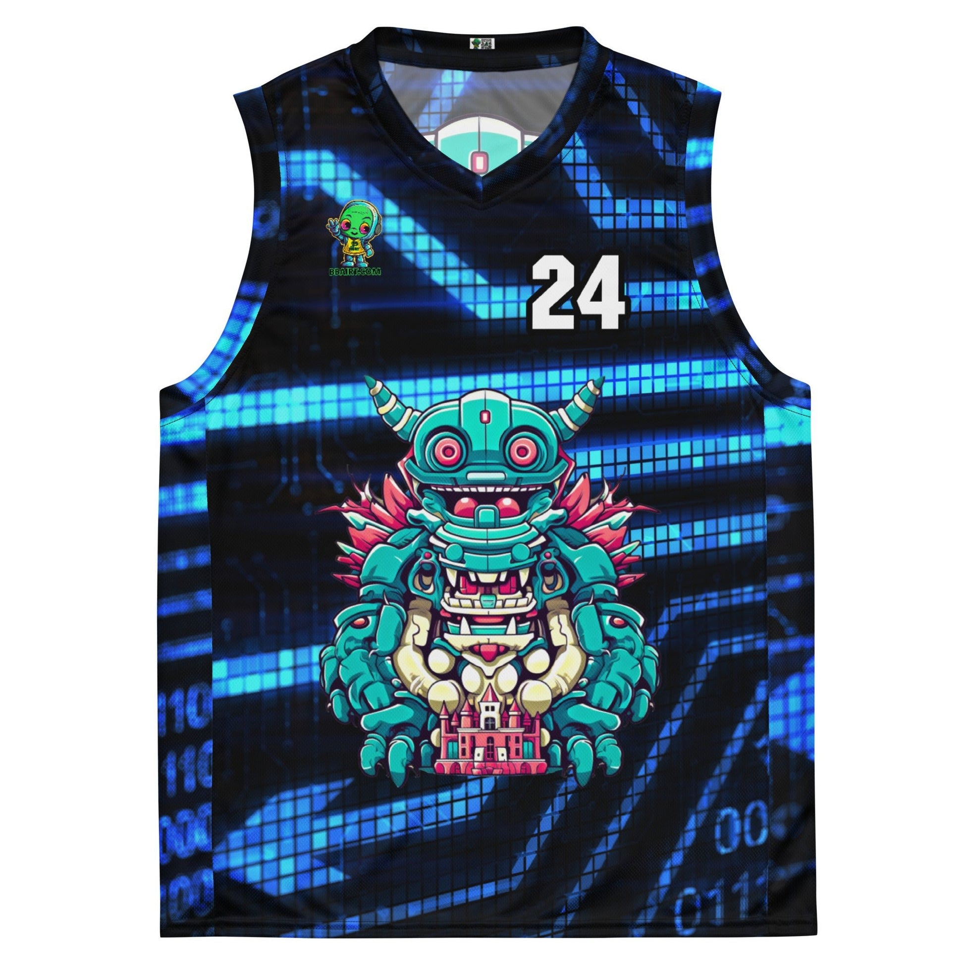 Toy Town Watchman - Recycled unisex basketball jersey - Digital Pulse Colorway - BBairt