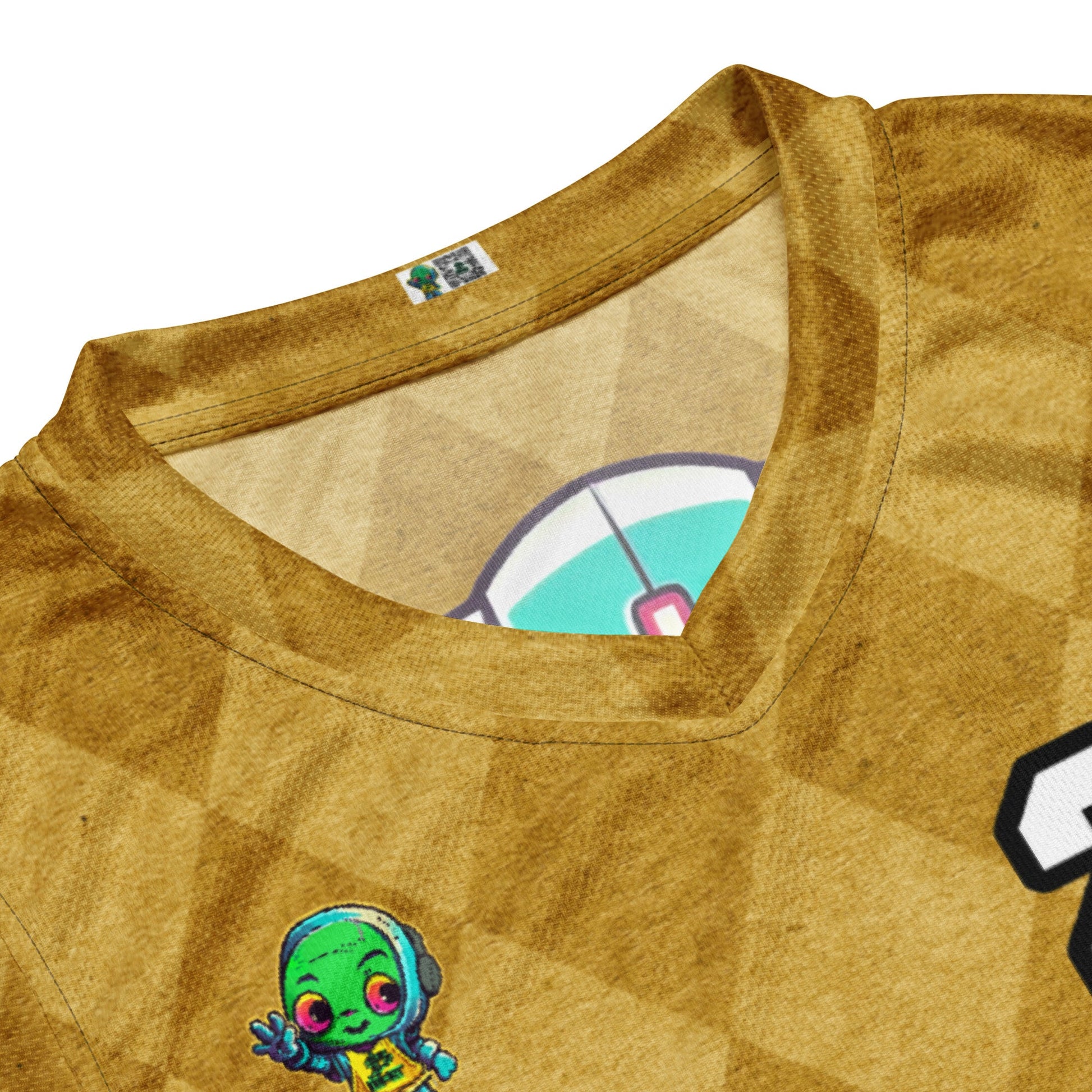 Toy Town Watchman - Recycled unisex basketball jersey - Golden Argyle Colorway - BBairt