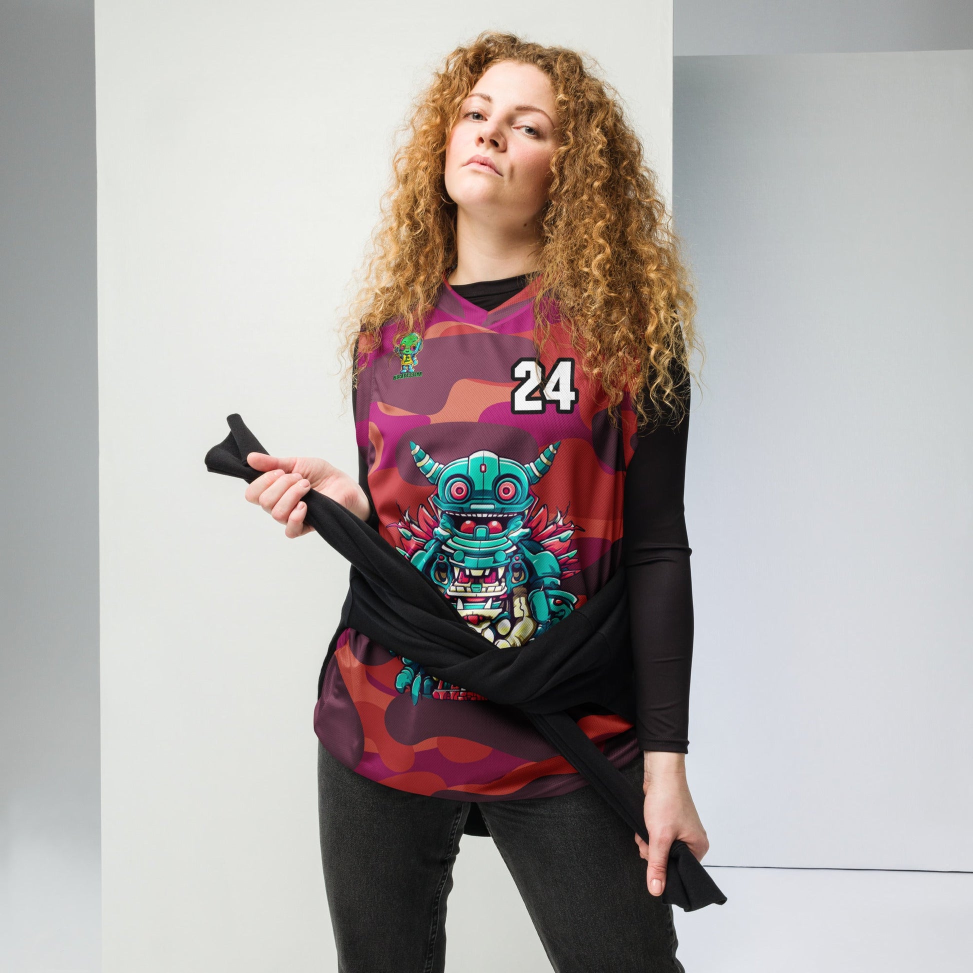 Toy Town Watchman - Recycled unisex basketball jersey - Inferno Camo Colorway - BBairt