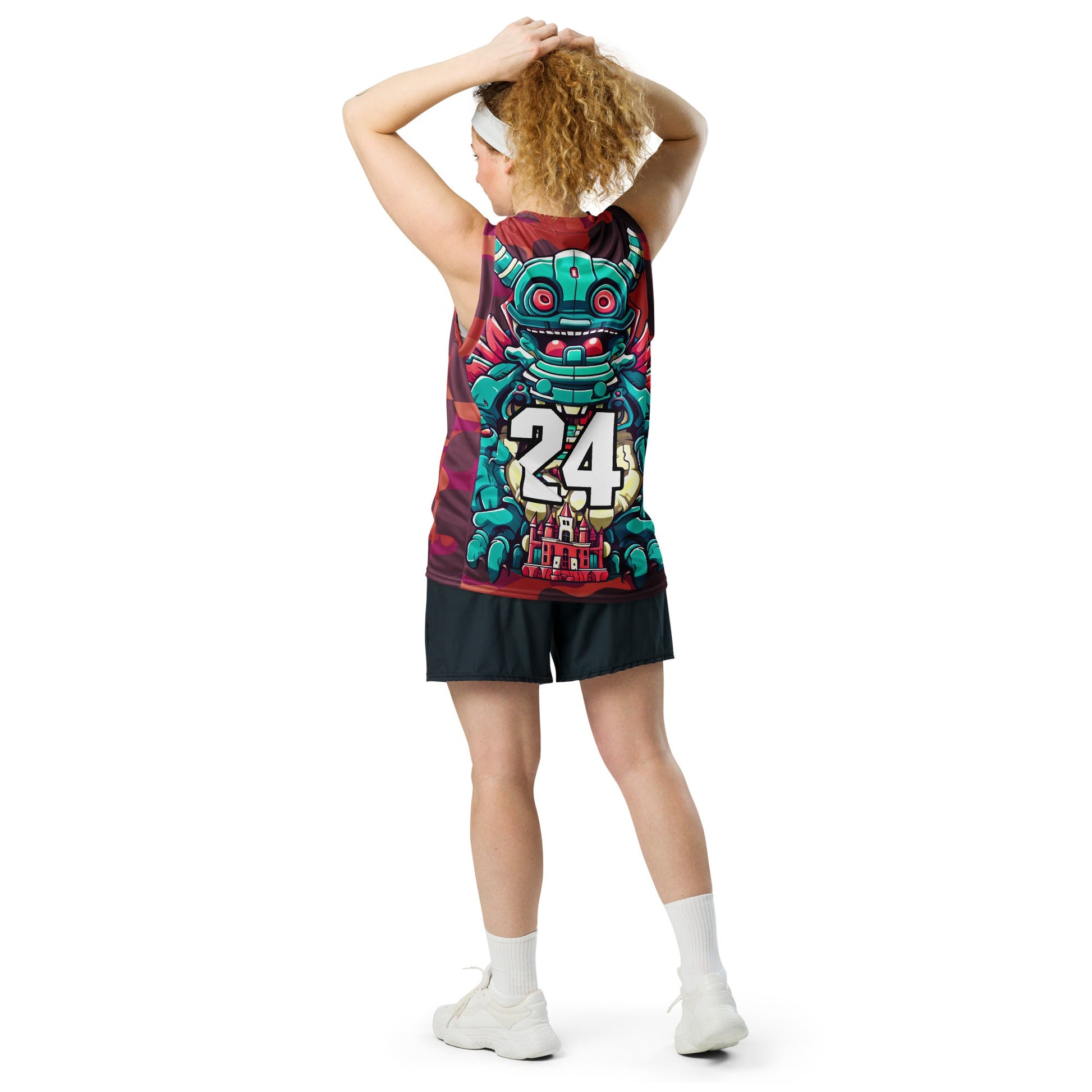 Toy Town Watchman - Recycled unisex basketball jersey - Inferno Camo Colorway - BBairt