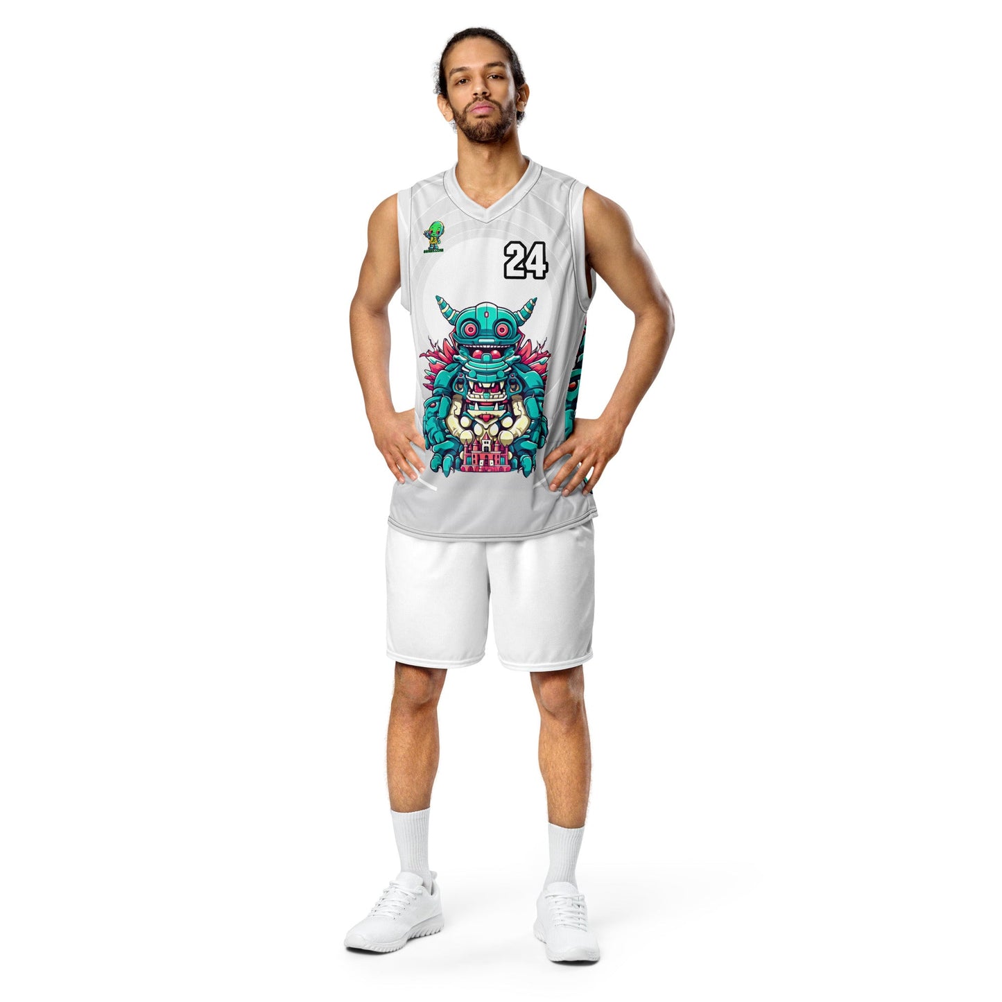 Toy Town Watchman - Recycled unisex basketball jersey - Ivory Vortex - BBairt