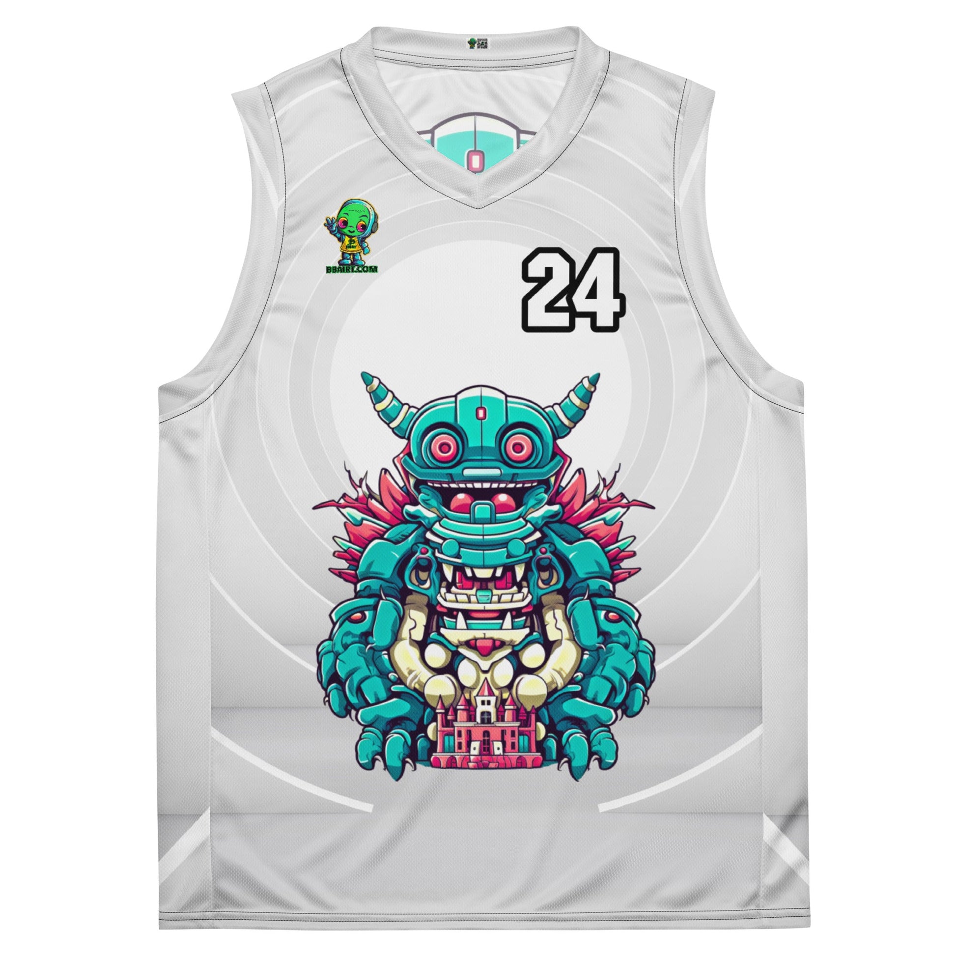 Toy Town Watchman - Recycled unisex basketball jersey - Ivory Vortex - BBairt