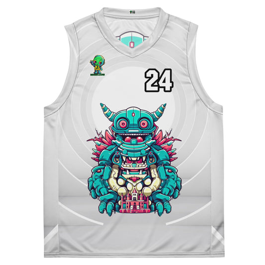 Toy Town Watchman - Recycled unisex basketball jersey - Ivory Vortex - BBairt