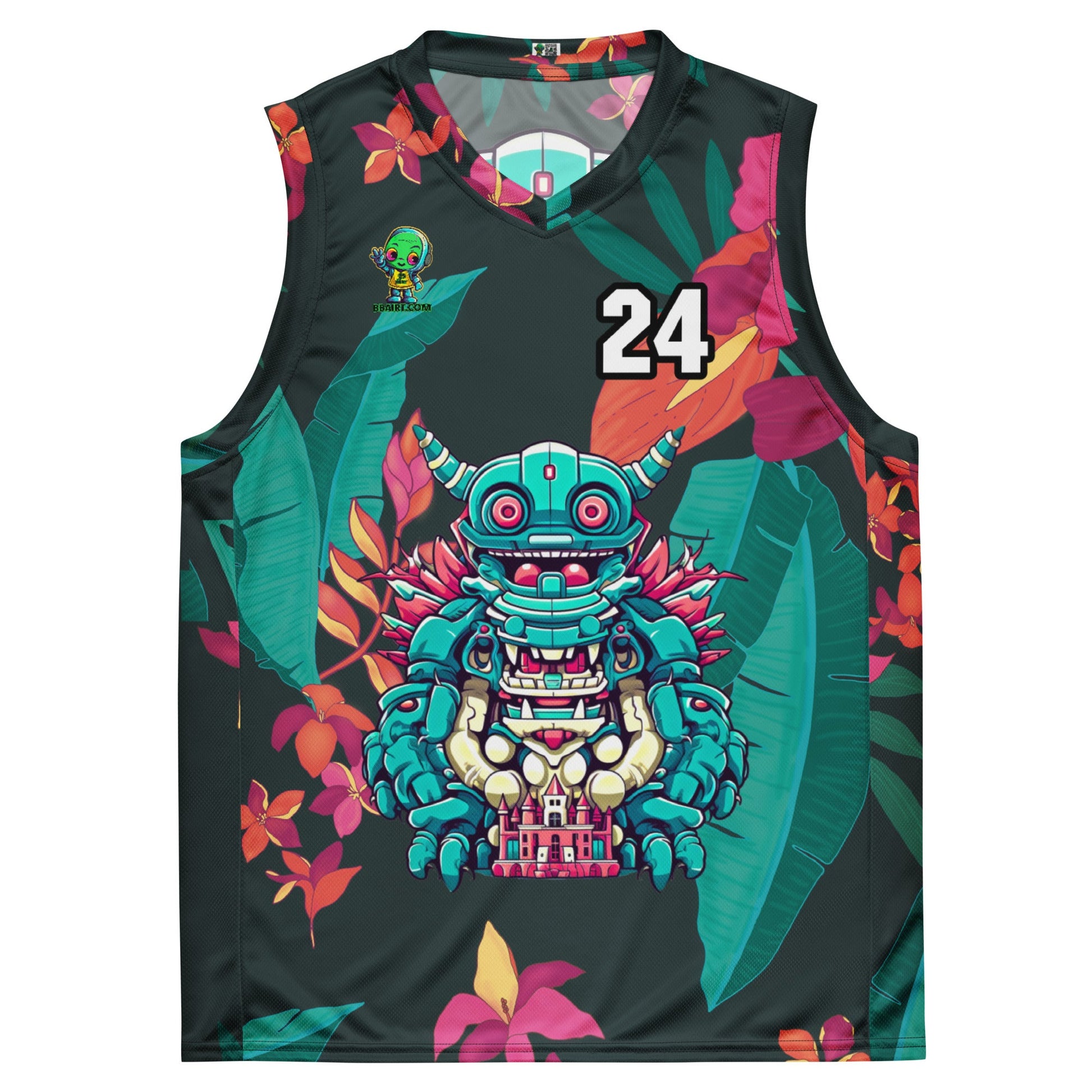 Toy Town Watchman - Recycled unisex basketball jersey - Midnight Jungle - BBairt