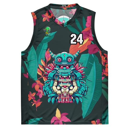 Toy Town Watchman - Recycled unisex basketball jersey - Midnight Jungle - BBairt