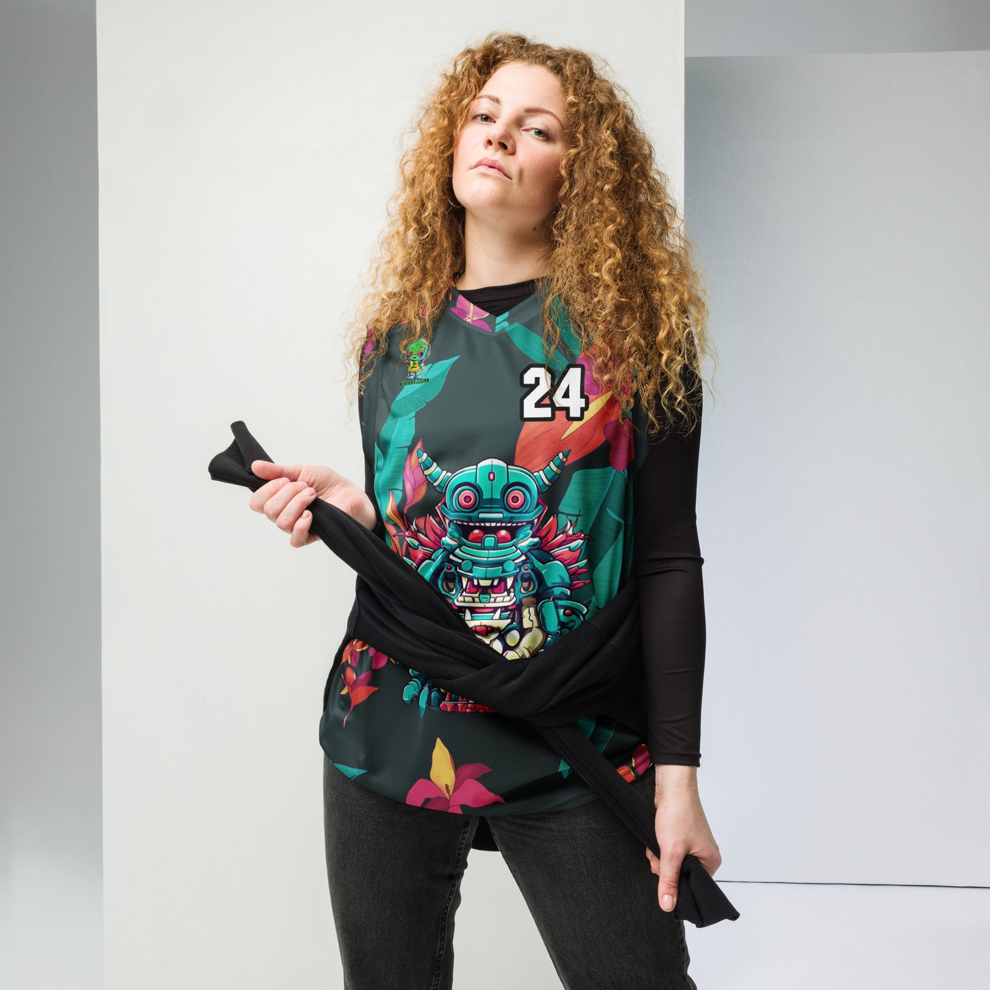 Toy Town Watchman - Recycled unisex basketball jersey - Midnight Jungle - BBairt