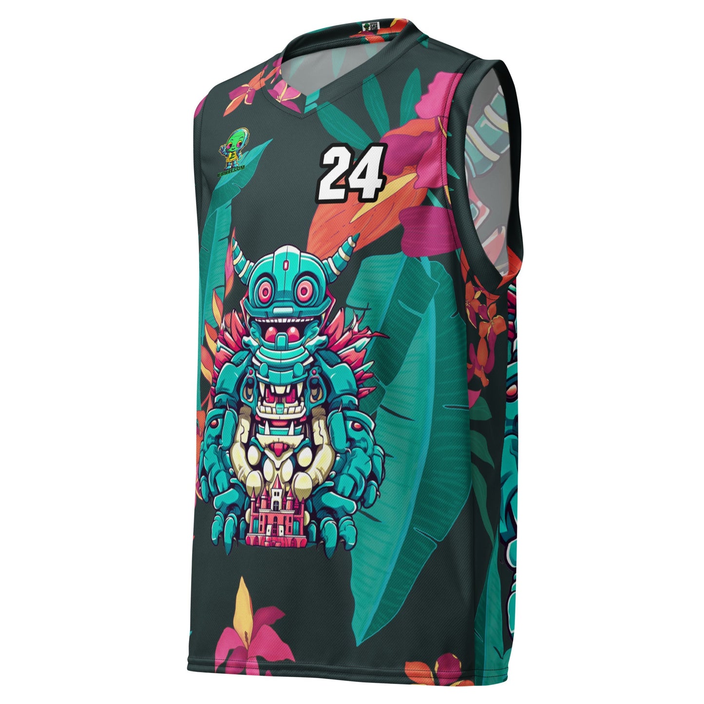 Toy Town Watchman - Recycled unisex basketball jersey - Midnight Jungle - BBairt