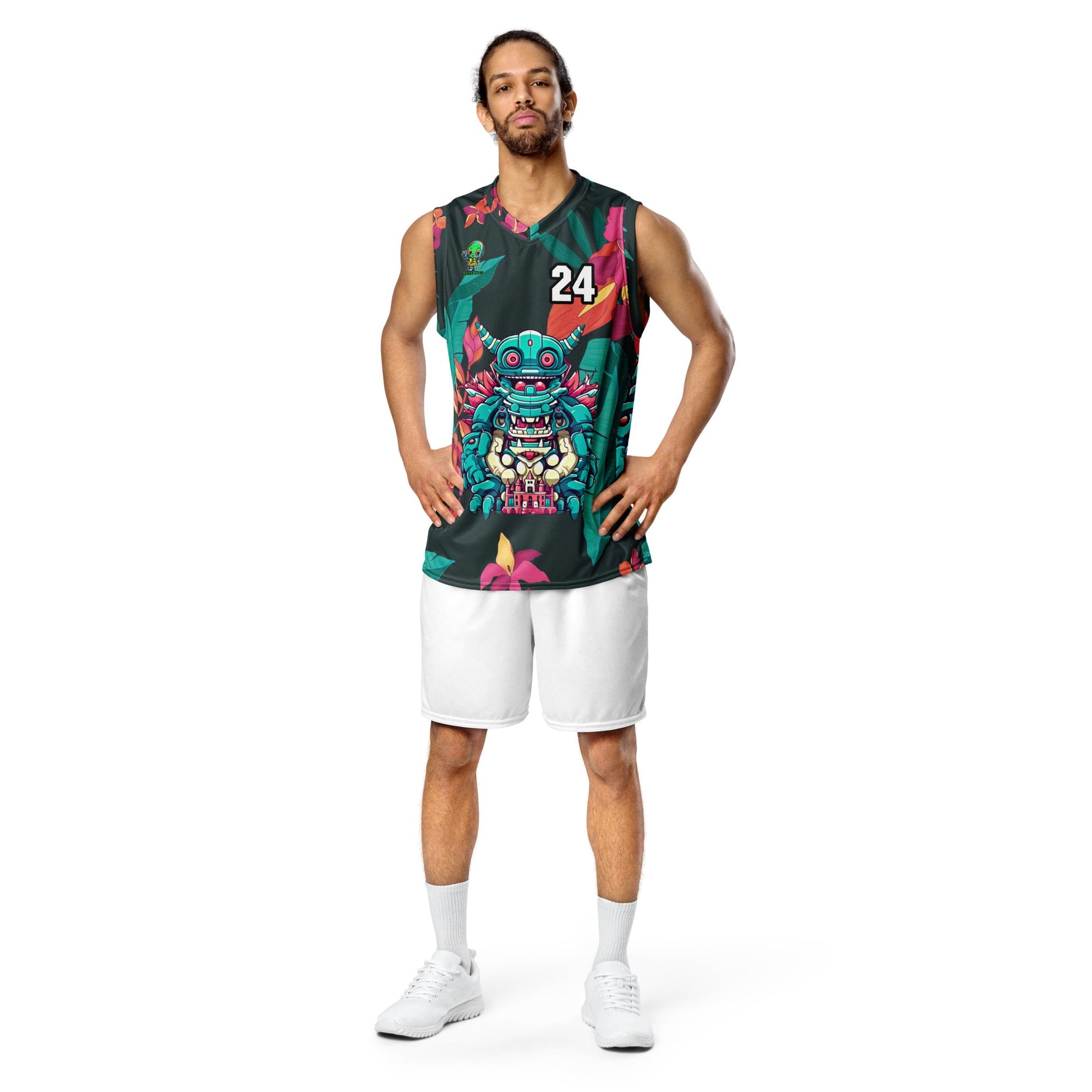 Toy Town Watchman - Recycled unisex basketball jersey - Midnight Jungle - BBairt