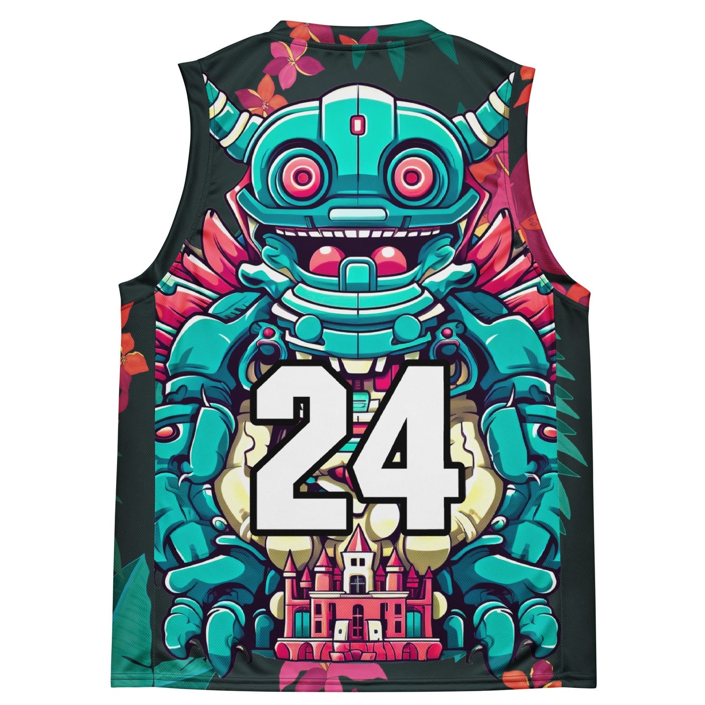 Toy Town Watchman - Recycled unisex basketball jersey - Midnight Jungle - BBairt