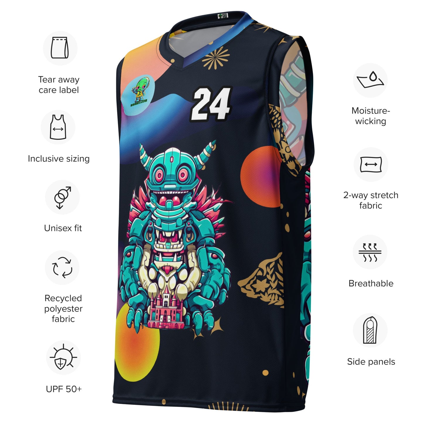 Toy Town Watchman - Recycled unisex basketball jersey - Nebula Night - BBairt