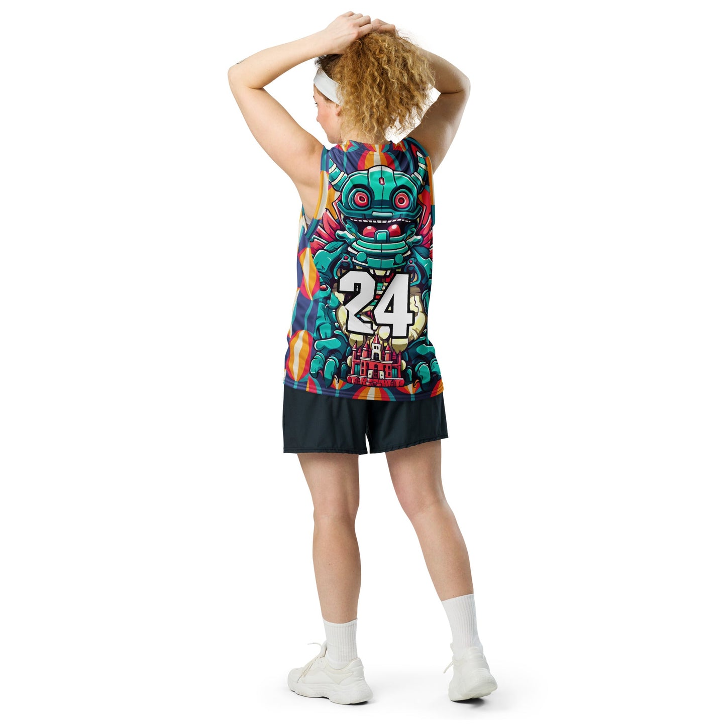 Toy Town Watchman - Recycled unisex basketball jersey - Retro Carnival - BBairt