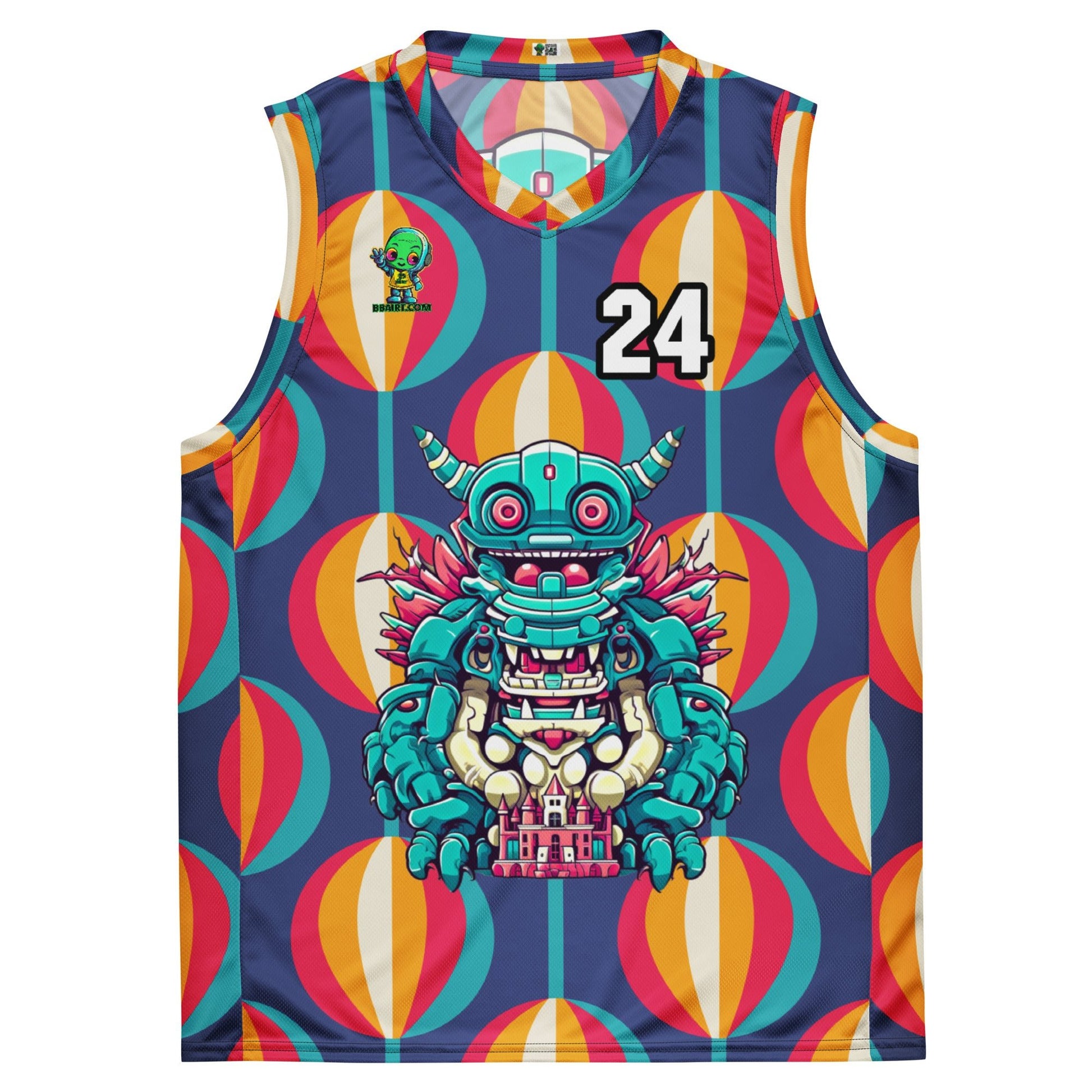 Toy Town Watchman - Recycled unisex basketball jersey - Retro Carnival - BBairt