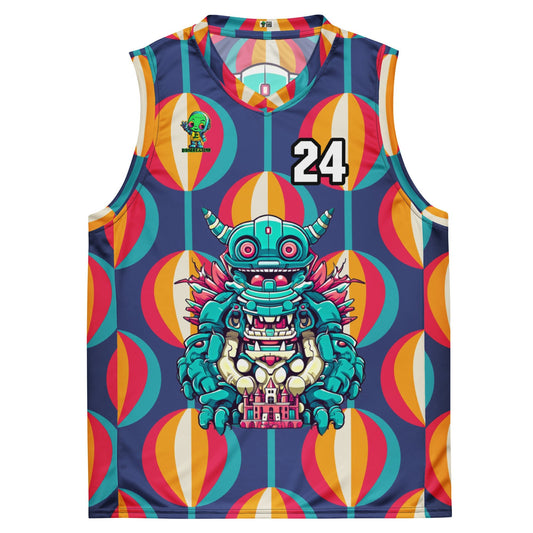 Toy Town Watchman - Recycled unisex basketball jersey - Retro Carnival - BBairt