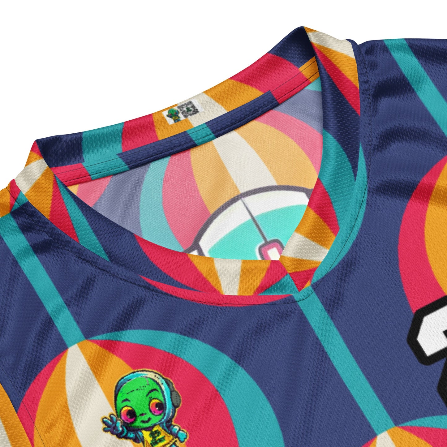 Toy Town Watchman - Recycled unisex basketball jersey - Retro Carnival - BBairt