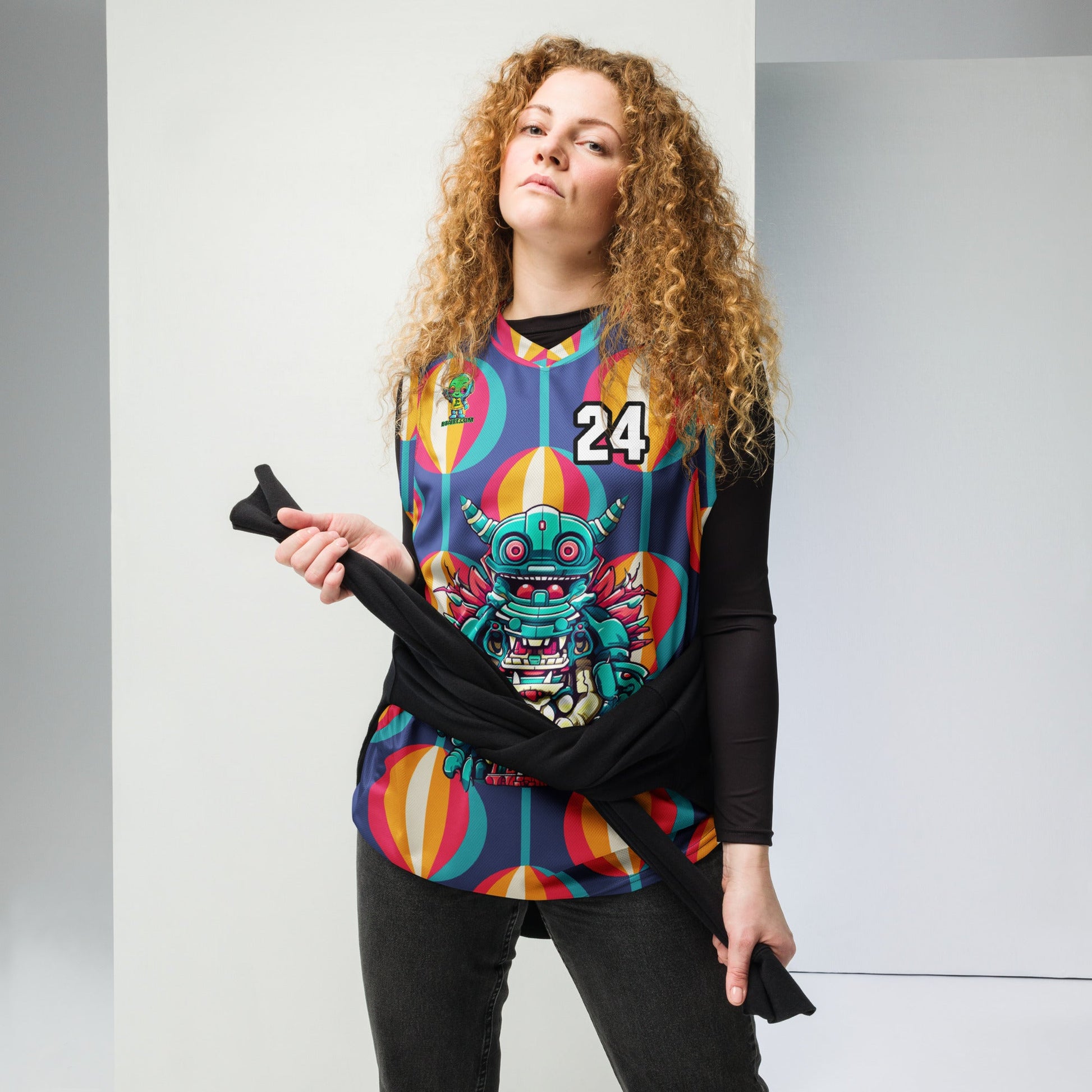 Toy Town Watchman - Recycled unisex basketball jersey - Retro Carnival - BBairt