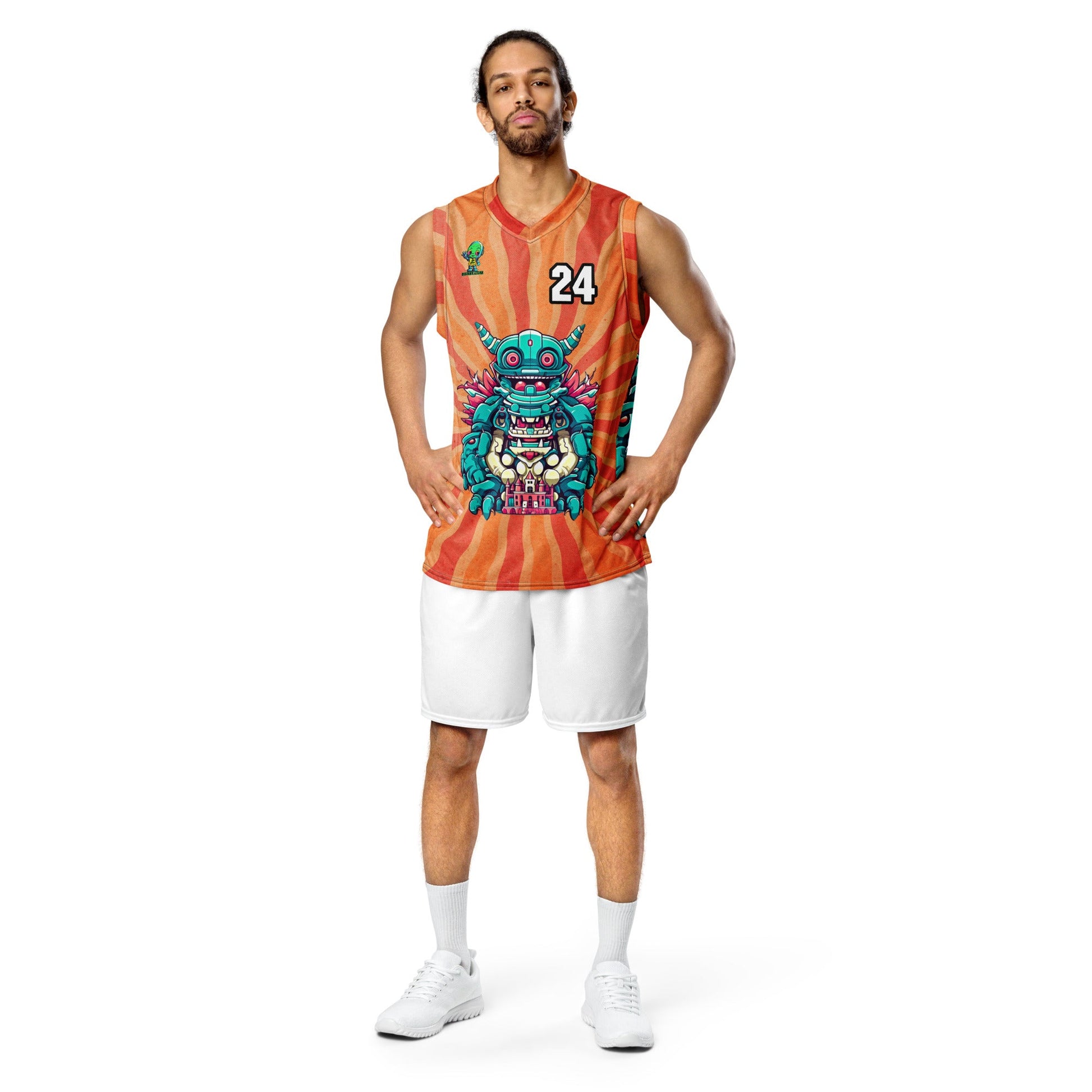 Toy Town Watchman - Recycled unisex basketball jersey - Solar Flare Colorway - BBairt