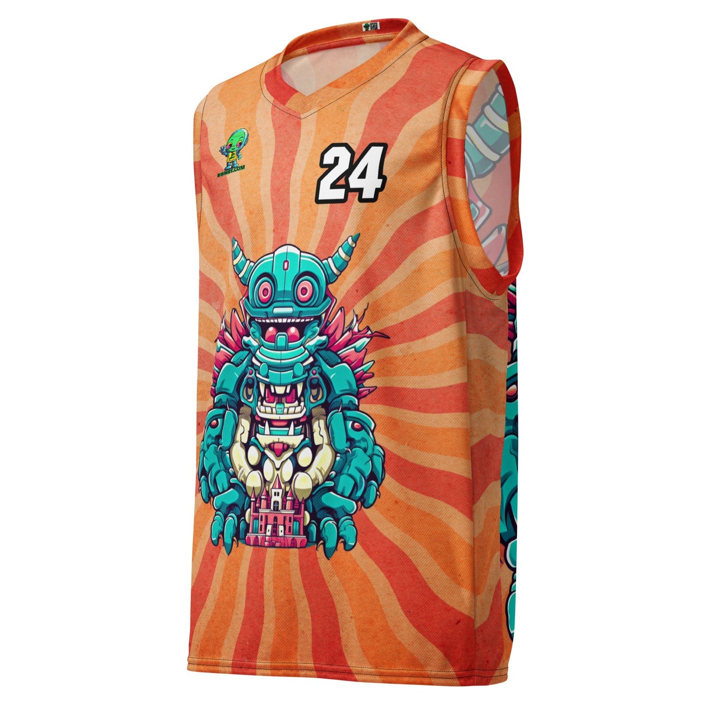 Toy Town Watchman - Recycled unisex basketball jersey - Solar Flare Colorway - BBairt