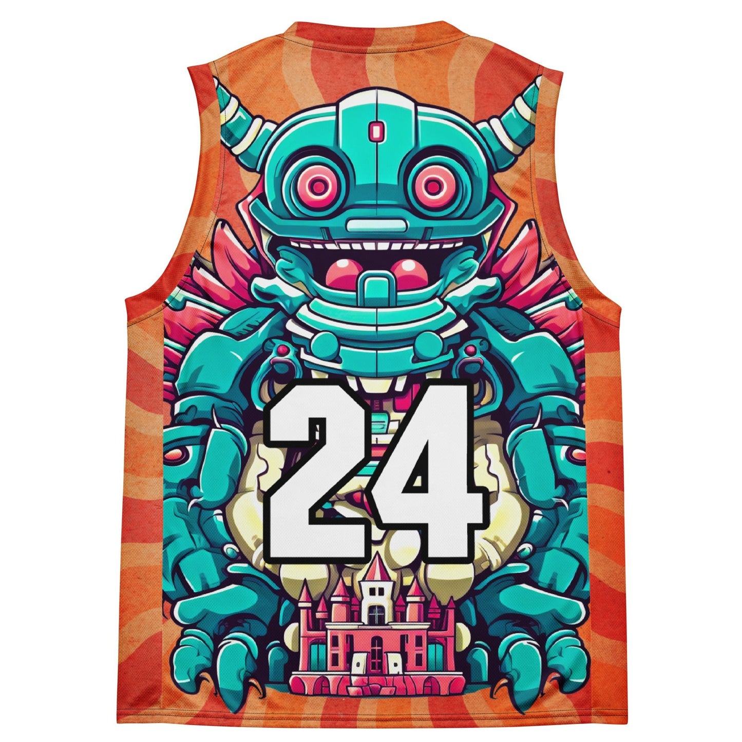 Toy Town Watchman - Recycled unisex basketball jersey - Solar Flare Colorway - BBairt