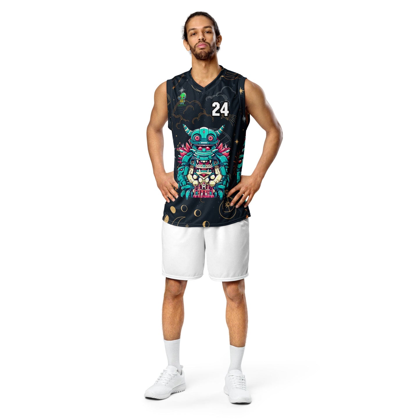 Toy Town Watchman - Recycled unisex basketball jersey - Starry Odyssey Colorway - BBairt