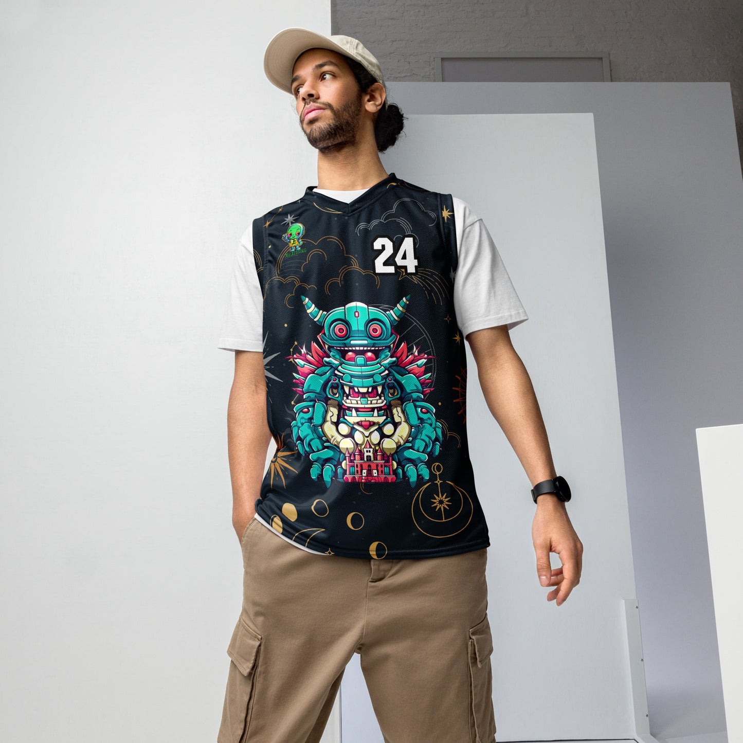 Toy Town Watchman - Recycled unisex basketball jersey - Starry Odyssey Colorway - BBairt