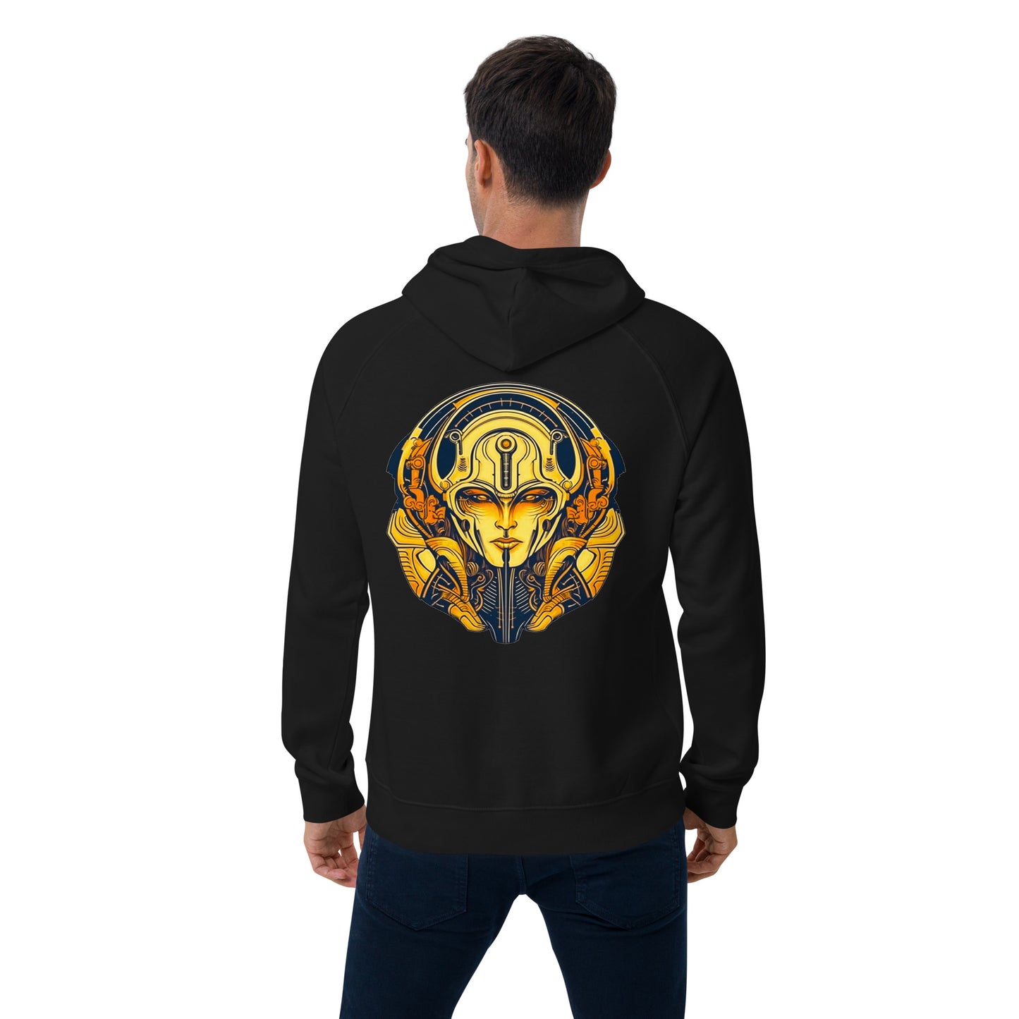 The Guardian's Mask: Alloyra - Unisex Eco Raglan Hoodie