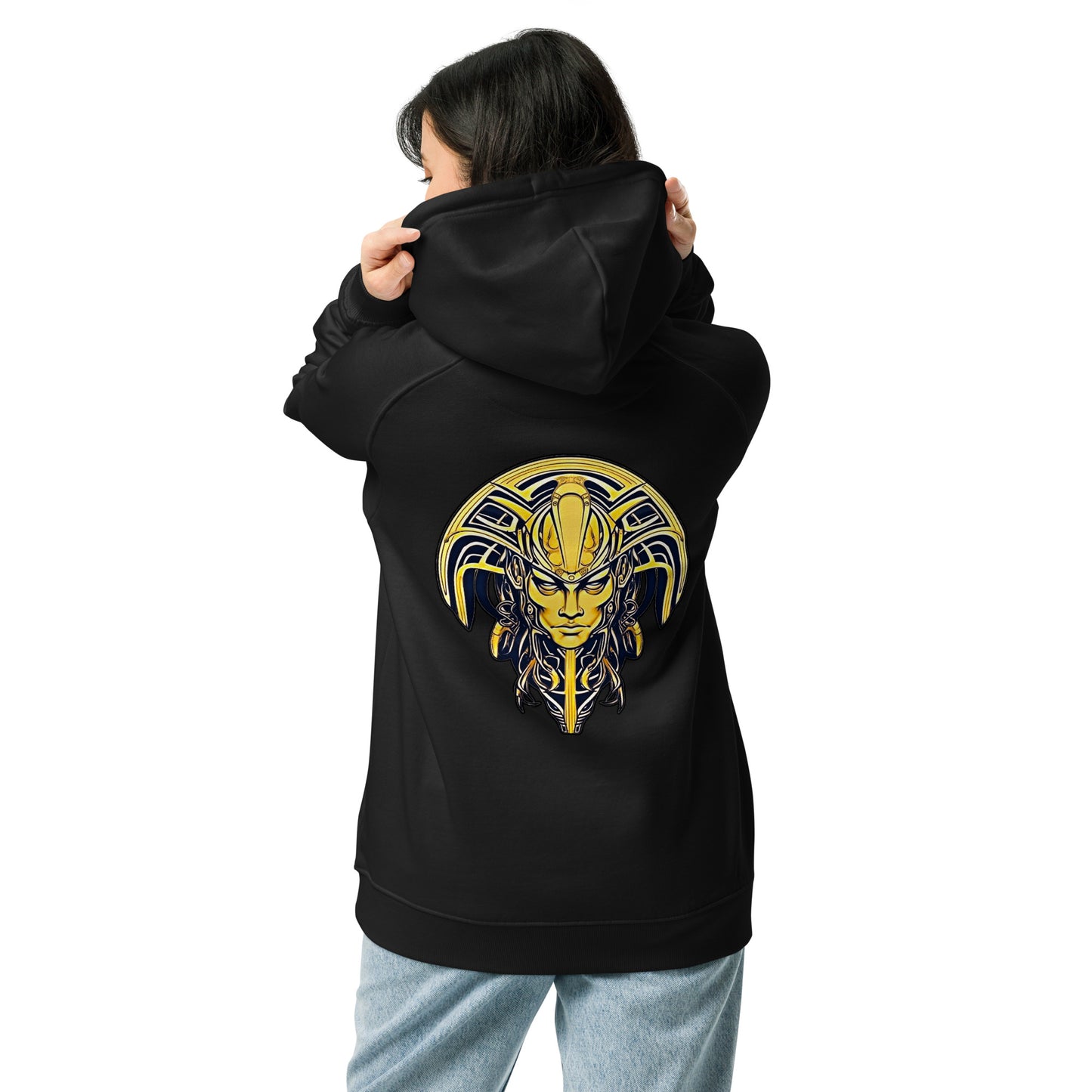 The Mask of Valor: Kara - Unisex Eco Raglan Hoodie