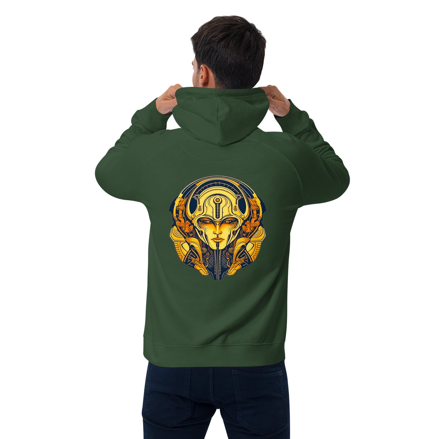 The Guardian's Mask: Alloyra - Unisex Eco Raglan Hoodie