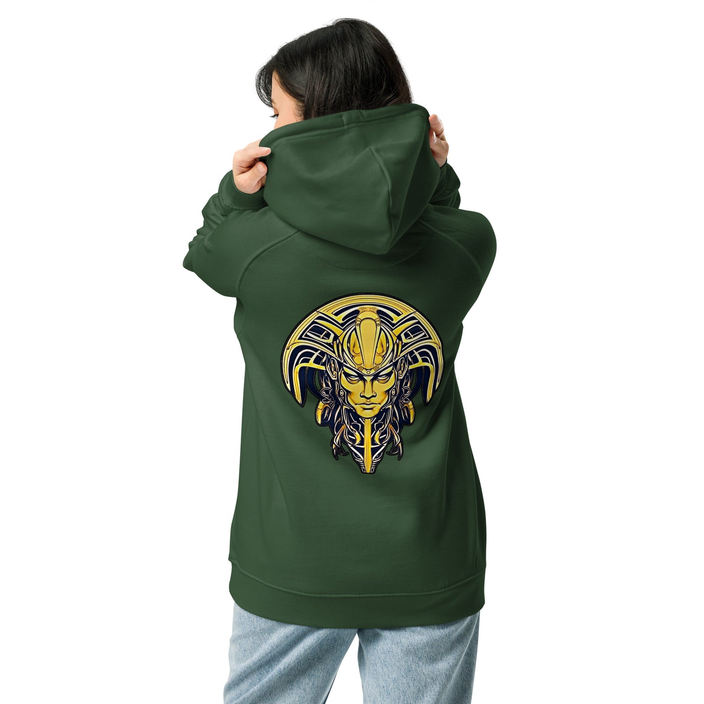 The Mask of Valor: Kara - Unisex Eco Raglan Hoodie