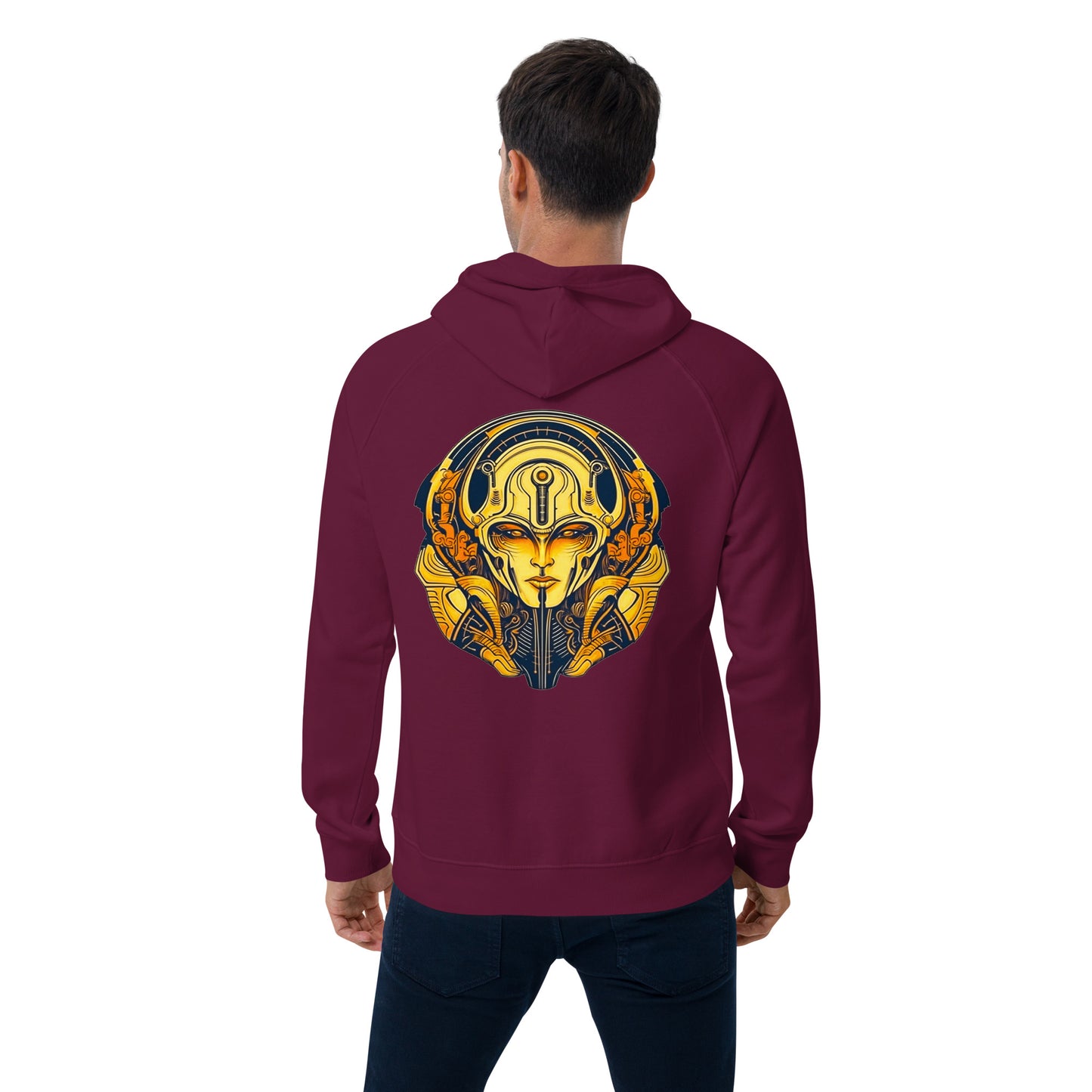 The Guardian's Mask: Alloyra - Unisex Eco Raglan Hoodie