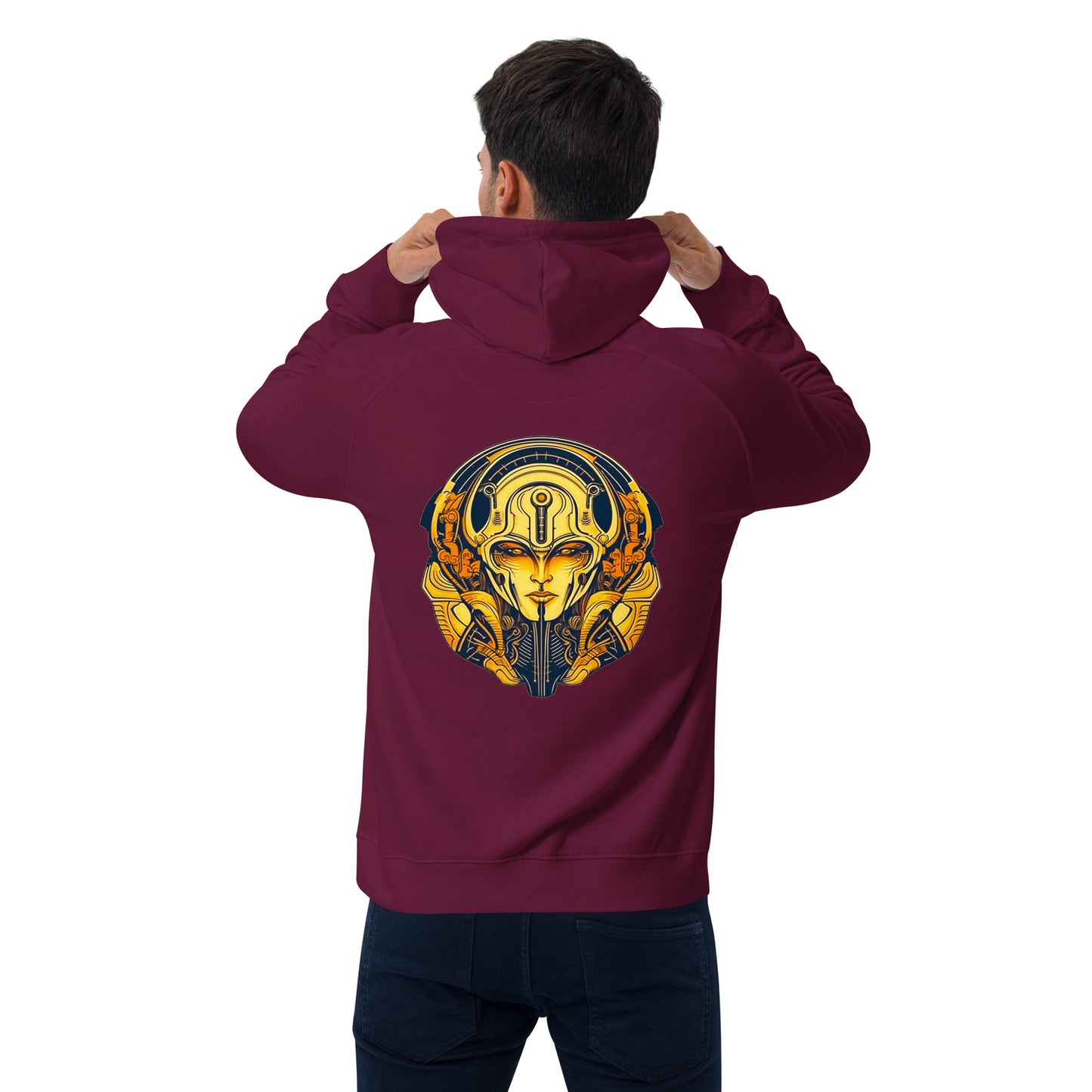 The Guardian's Mask: Alloyra - Unisex Eco Raglan Hoodie