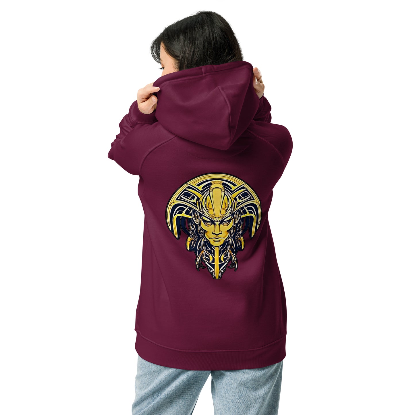 The Mask of Valor: Kara - Unisex Eco Raglan Hoodie