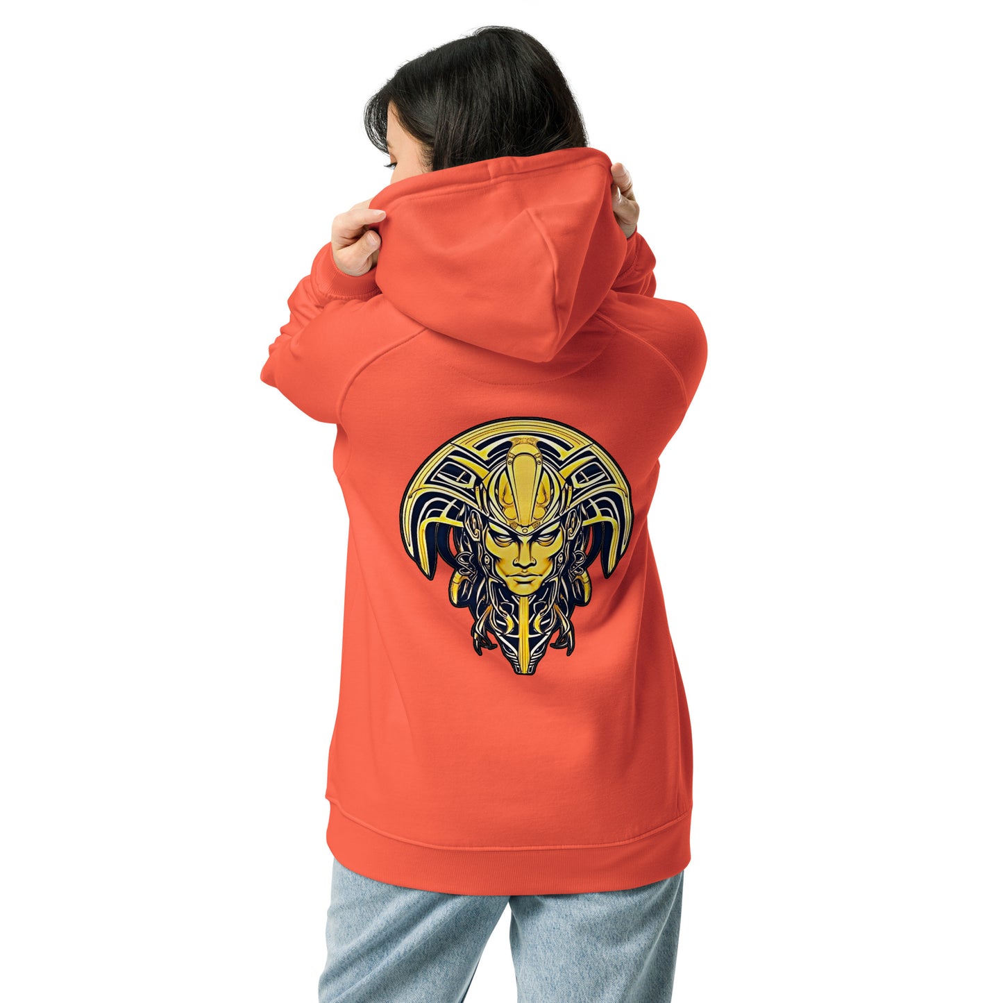 The Mask of Valor: Kara - Unisex Eco Raglan Hoodie