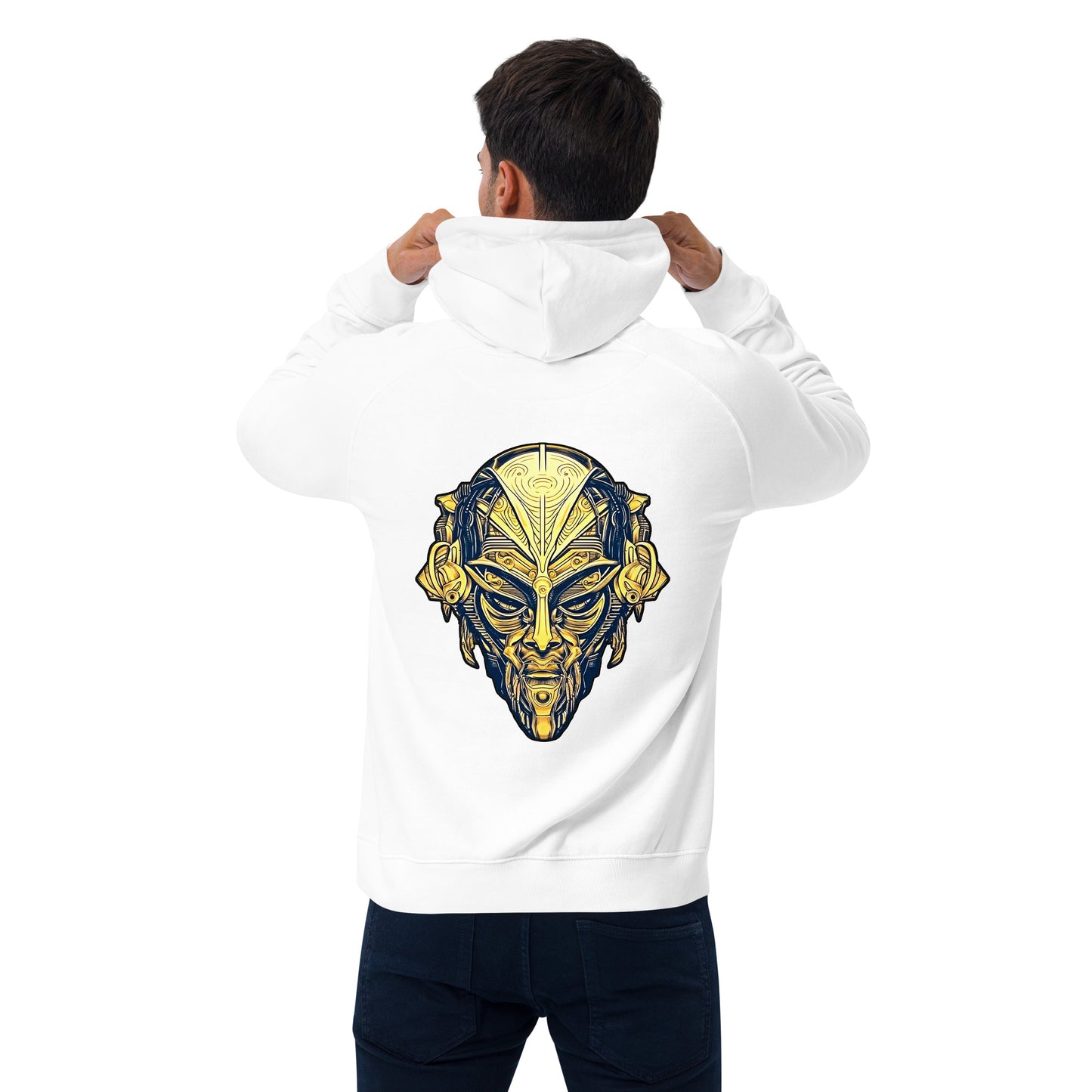 The Mask of Wisdom: Alden - Unisex eco raglan hoodie