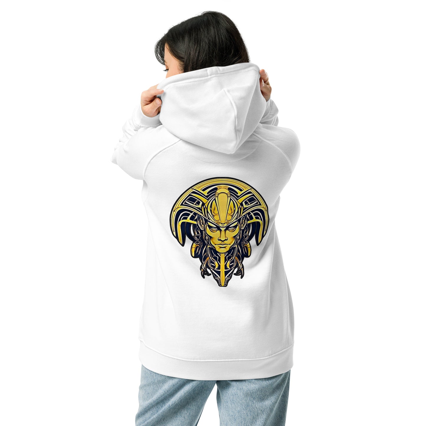 The Mask of Valor: Kara - Unisex Eco Raglan Hoodie