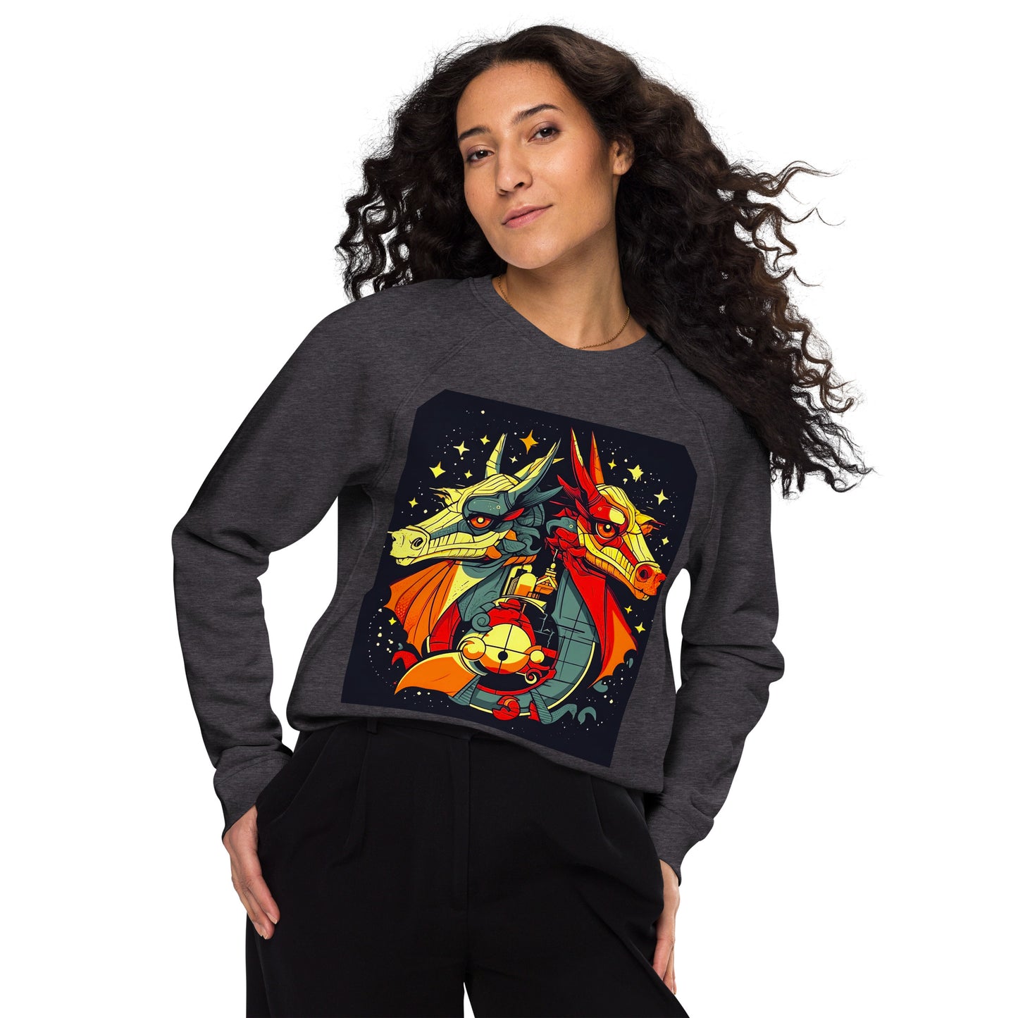 Stellar Watchkeepers - Unisex na organikong raglan na sweatshirt