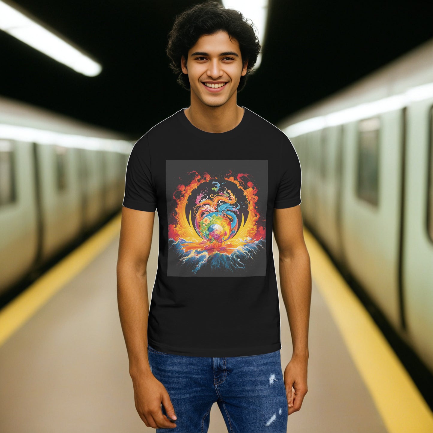 Eternal Harmony: Dual Dragon Unisex t-shirt