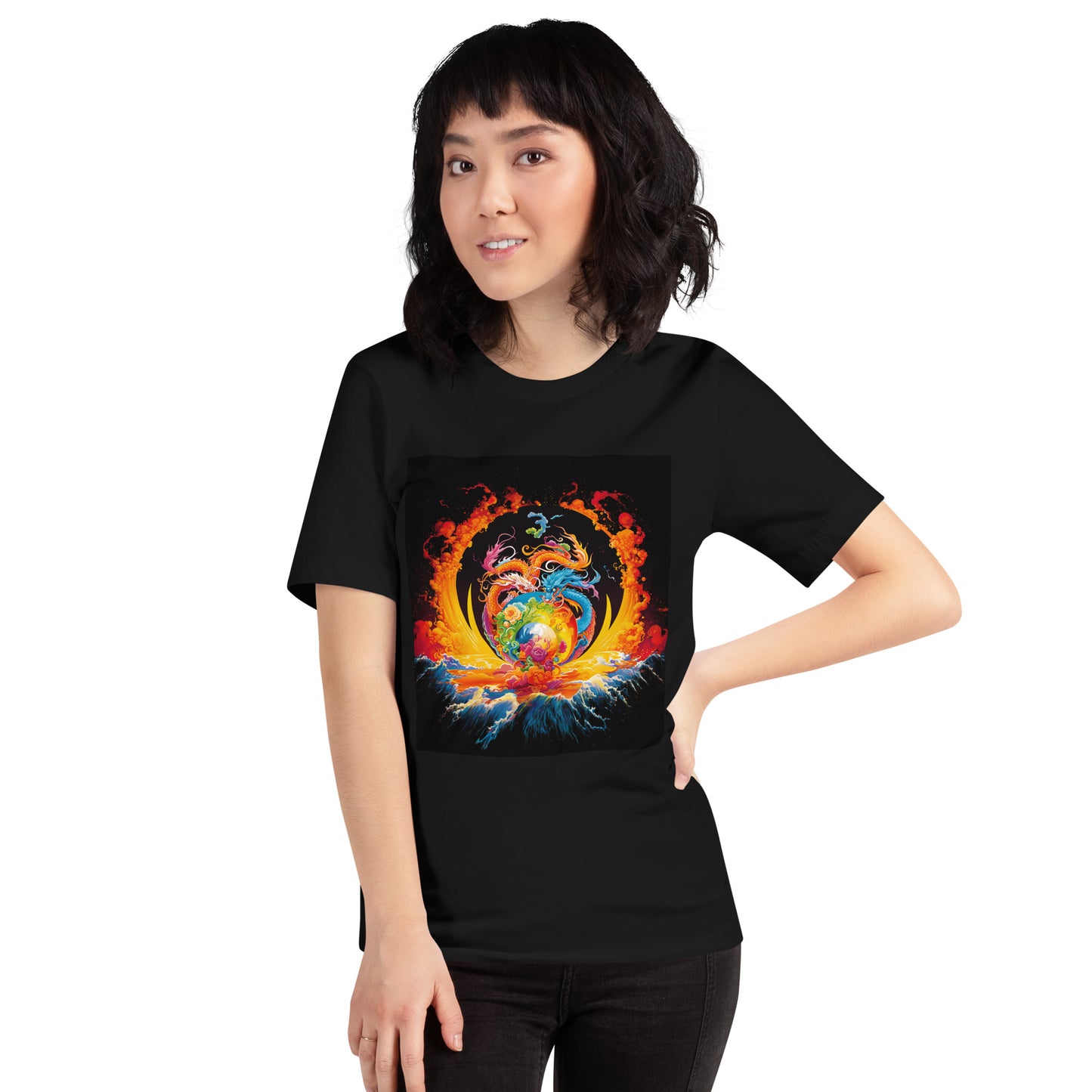 Eternal Harmony: Dual Dragon Unisex t-shirt