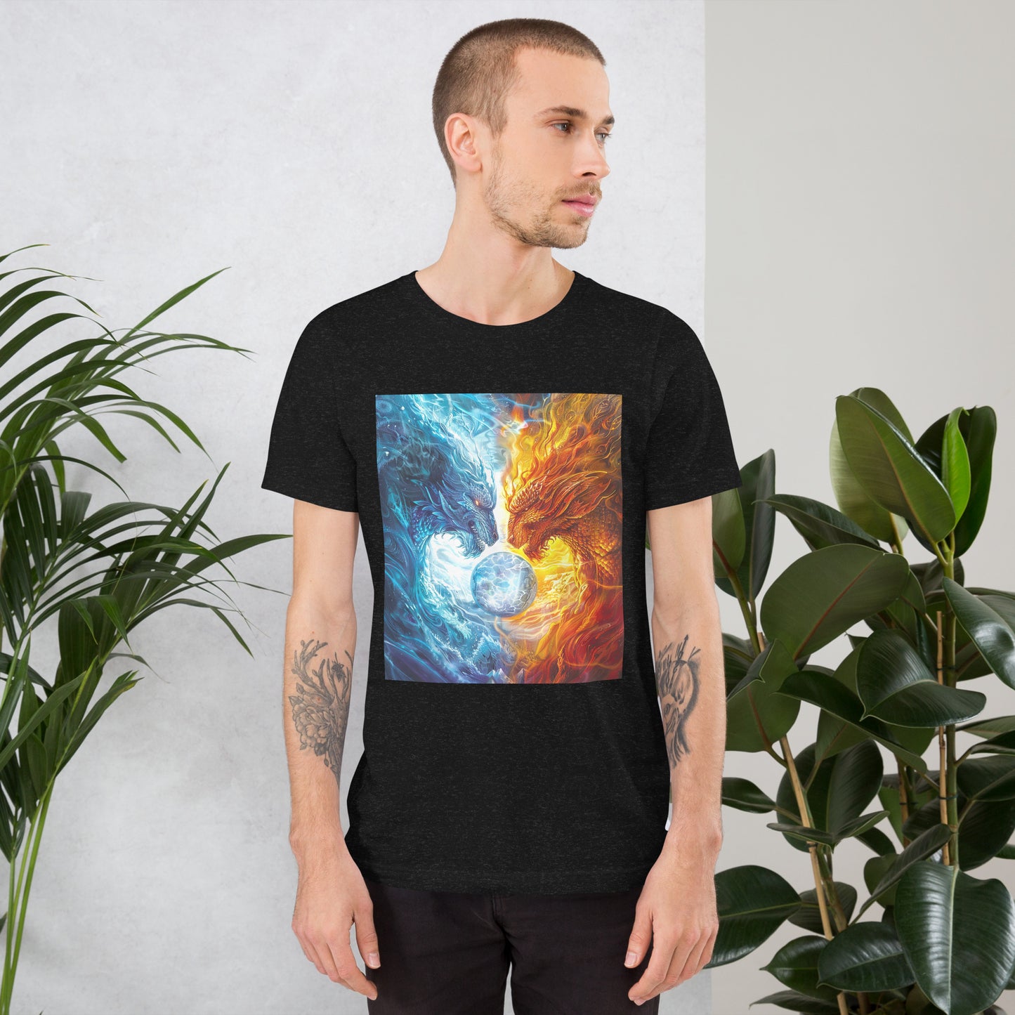 Equinox Harmony: Fire and Ice Guardians - Unisex t-shirt