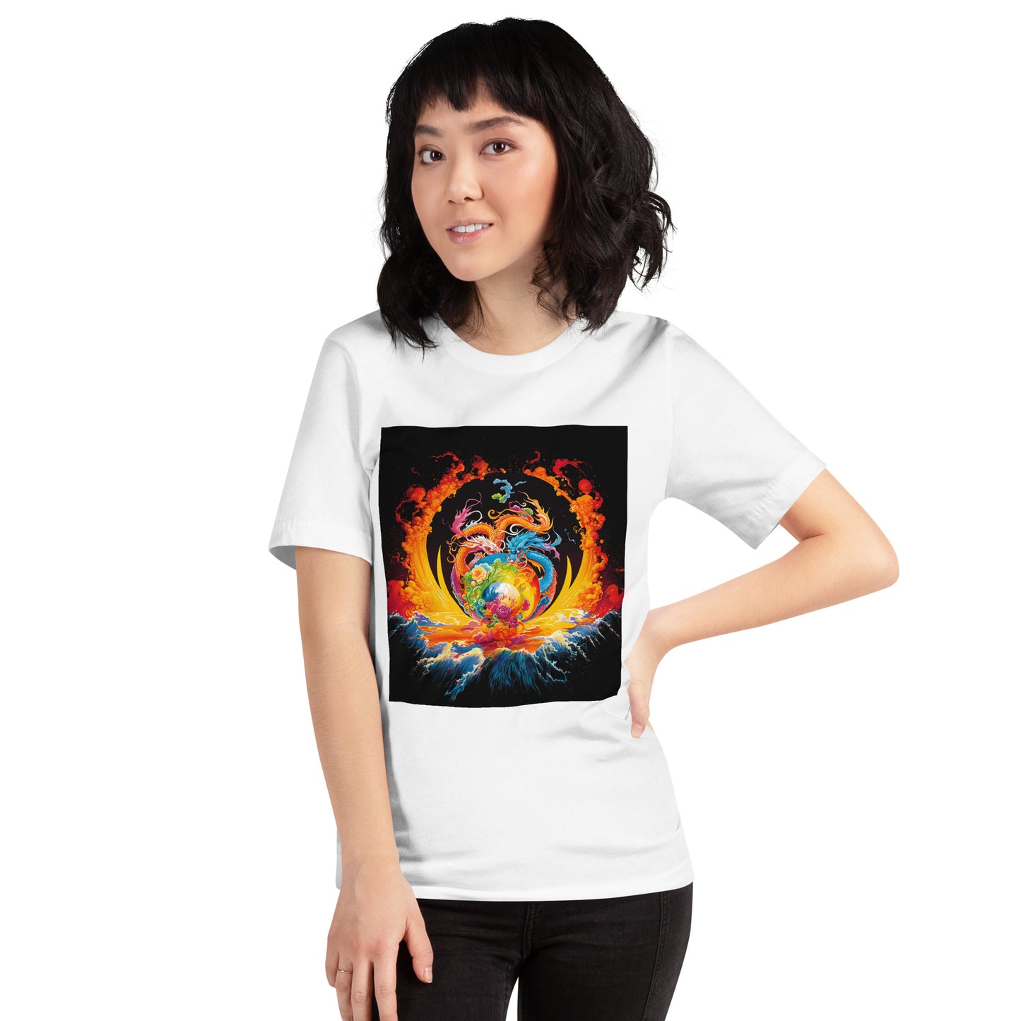 Eternal Harmony: Dual Dragon Unisex t-shirt