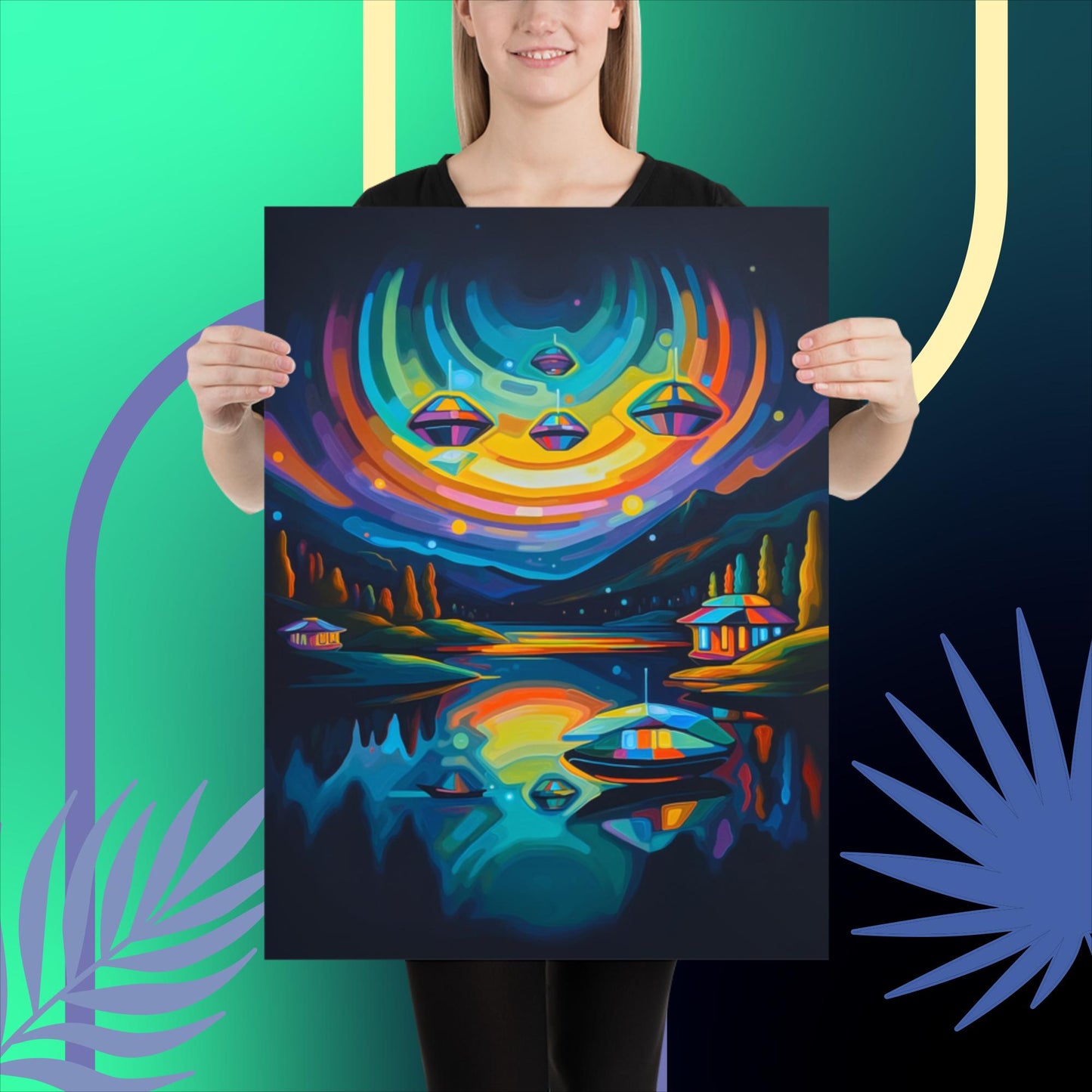 Visitors at Lakeside Haven - Photo paper poster - BBairt