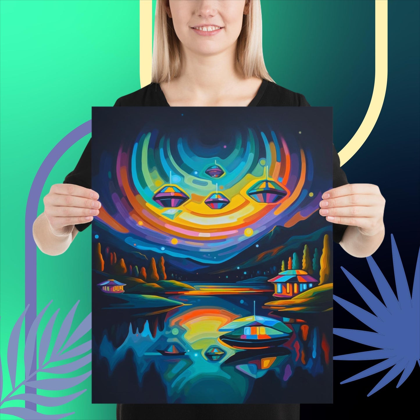 Visitors at Lakeside Haven - Photo paper poster - BBairt