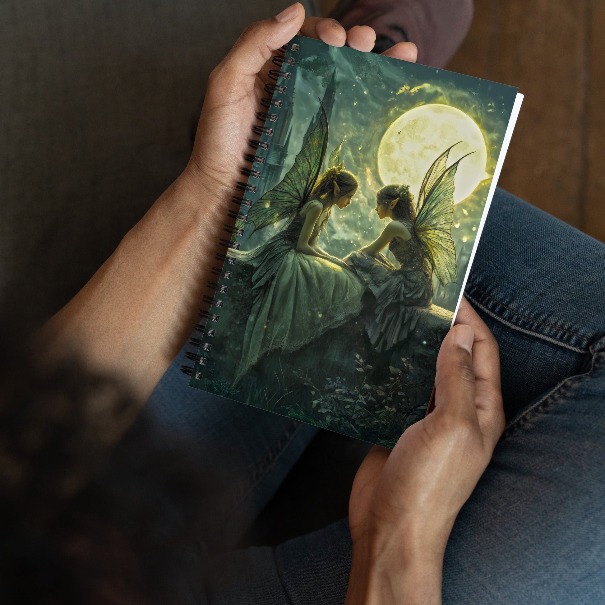 Whispering Moon Spiral Notebook - Mythic Jheyz Collection - BBairt