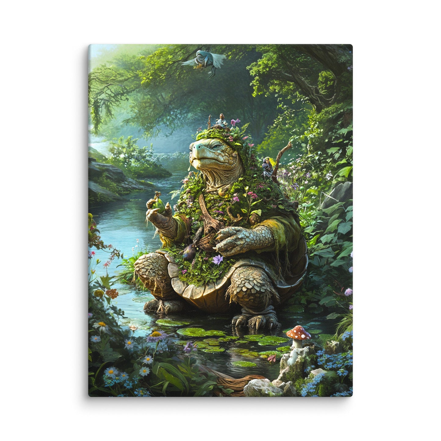 Wiseheart the Druid Turtle - Canvas Print - BBairt