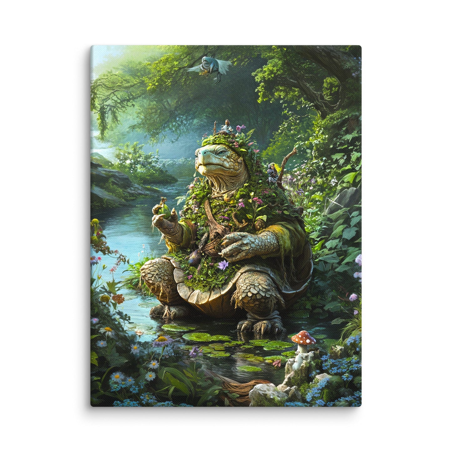 Wiseheart the Druid Turtle - Canvas Print - BBairt