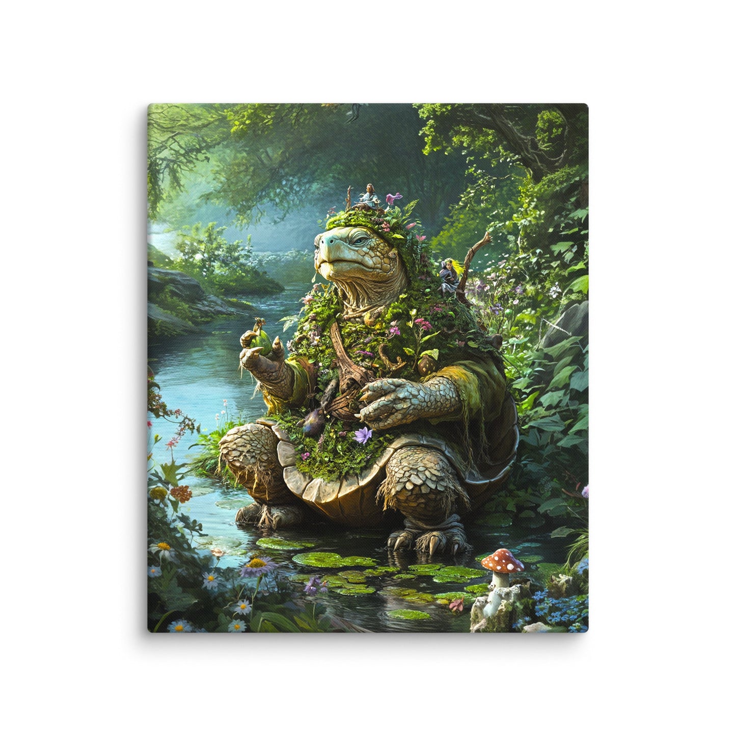 Wiseheart the Druid Turtle - Canvas Print - BBairt