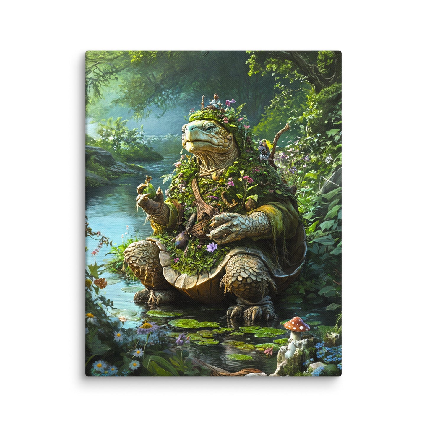 Wiseheart the Druid Turtle - Canvas Print - BBairt