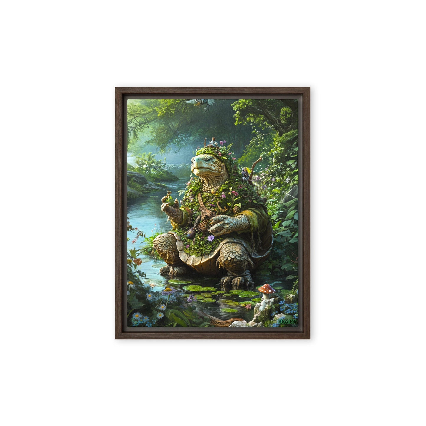 Wiseheart the Druid Turtle - Framed Canvas Print - BBairt